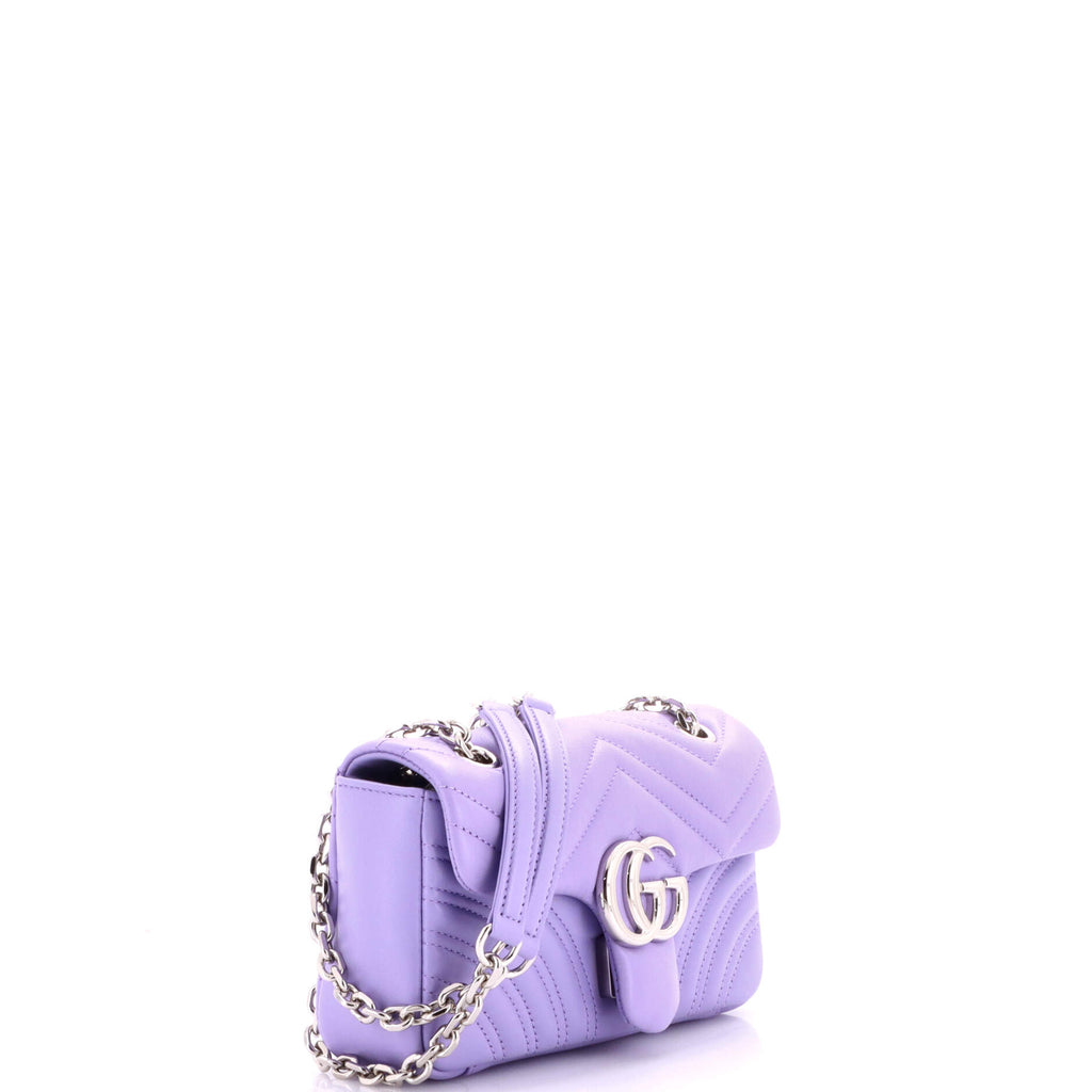 Pre Owned Gucci GG Marmont Flap Bag Matelasse Leather Mini