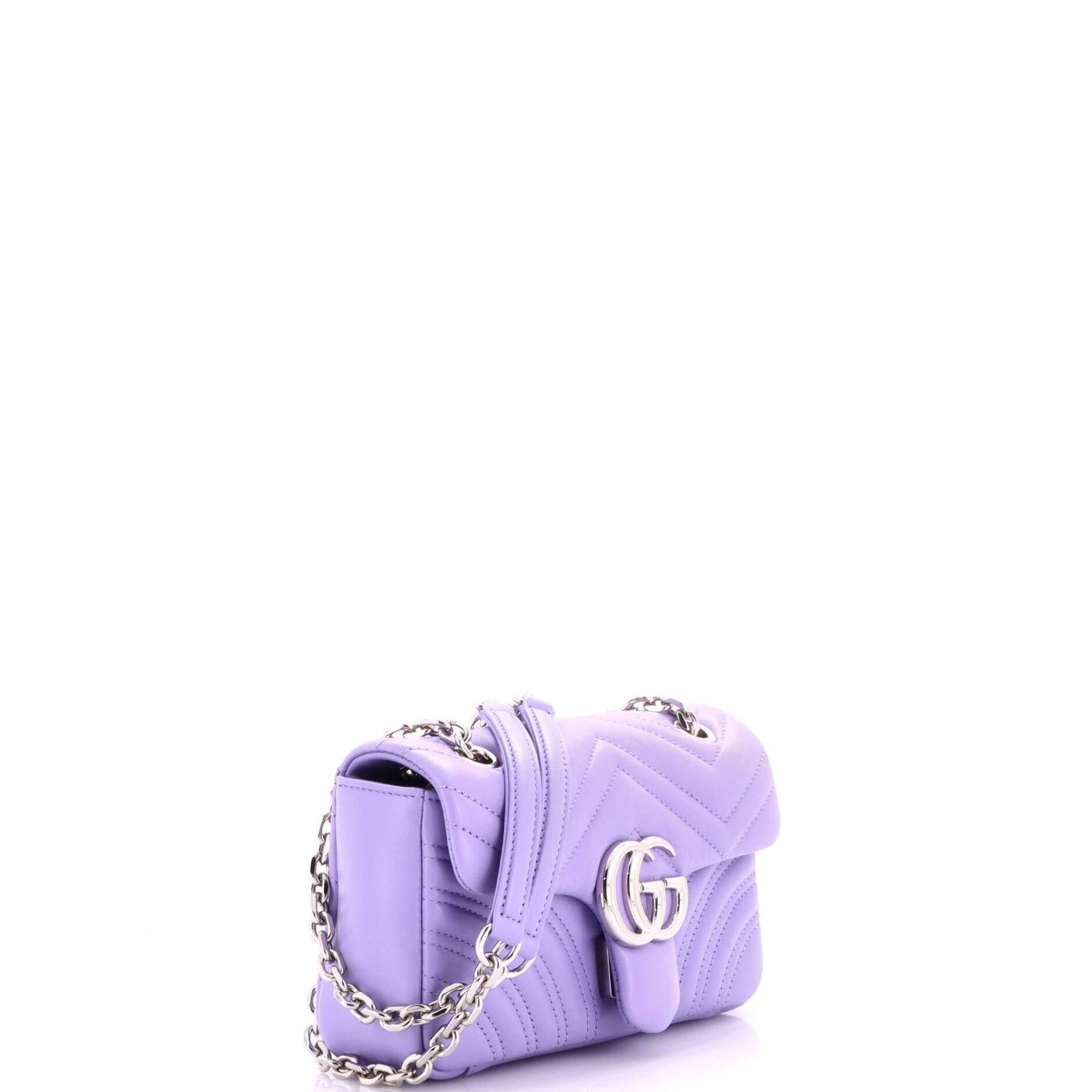Pre Owned Gucci GG Marmont Flap Bag Matelasse Leather Mini