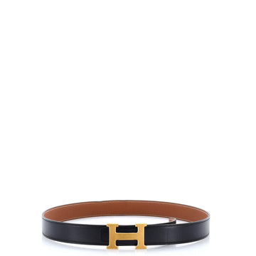 Pre Owned Hermes Constance Martelee H Reversible Belt Leather with Brushed Hardware Medium