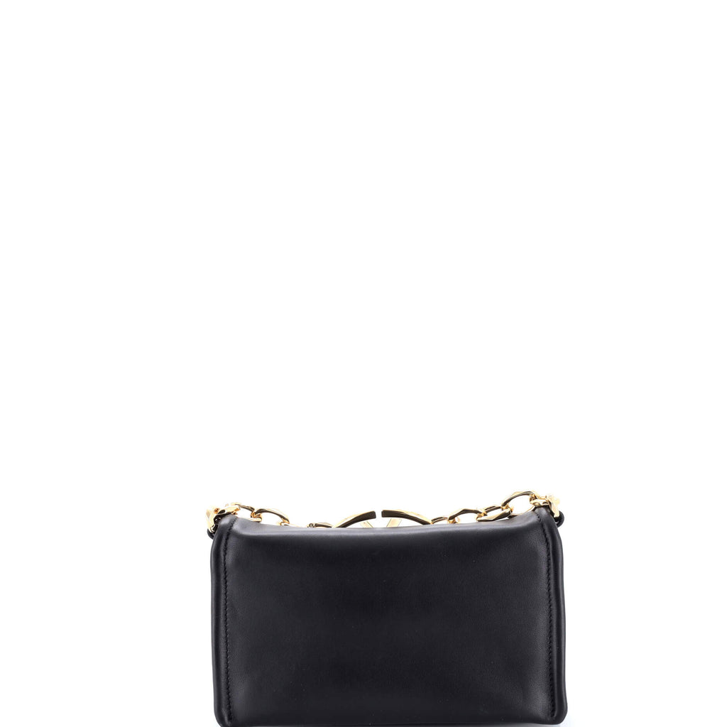 Pre Owned Valentino Garavani VLogo Chain Clutch Leather Mini