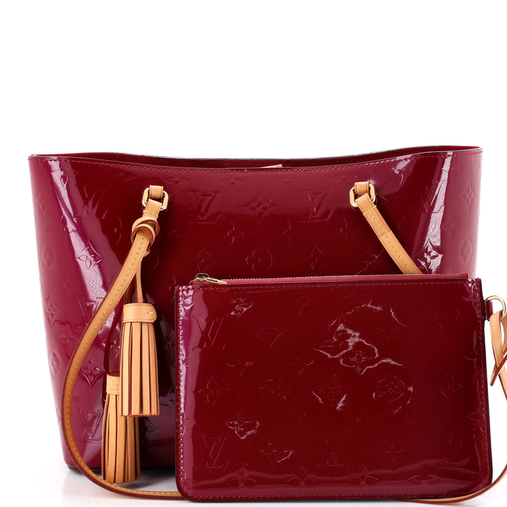Pre Owned Louis Vuitton Long Beach Tote Monogram Vernis PM