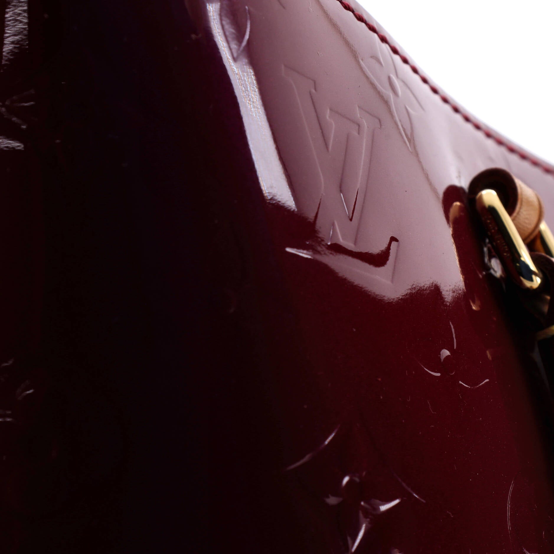 Pre Owned Louis Vuitton Long Beach Tote Monogram Vernis PM