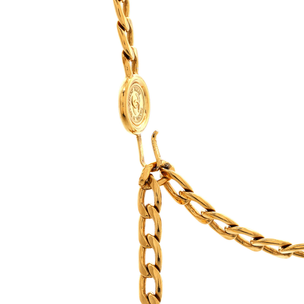 Pre Owned Chanel Vintage Medallion Charms Chain Belt Metal