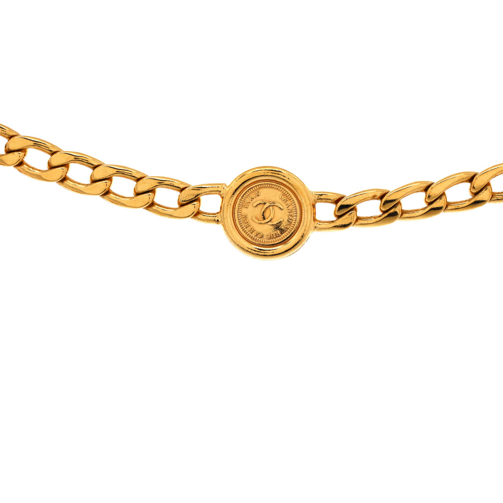 Pre Owned Chanel Vintage Medallion Charms Chain Belt Metal