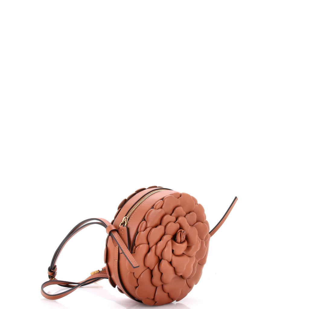 Pre Owned Valentino Garavani Atelier 03 Rose Edition Round Crossbody Bag Leather