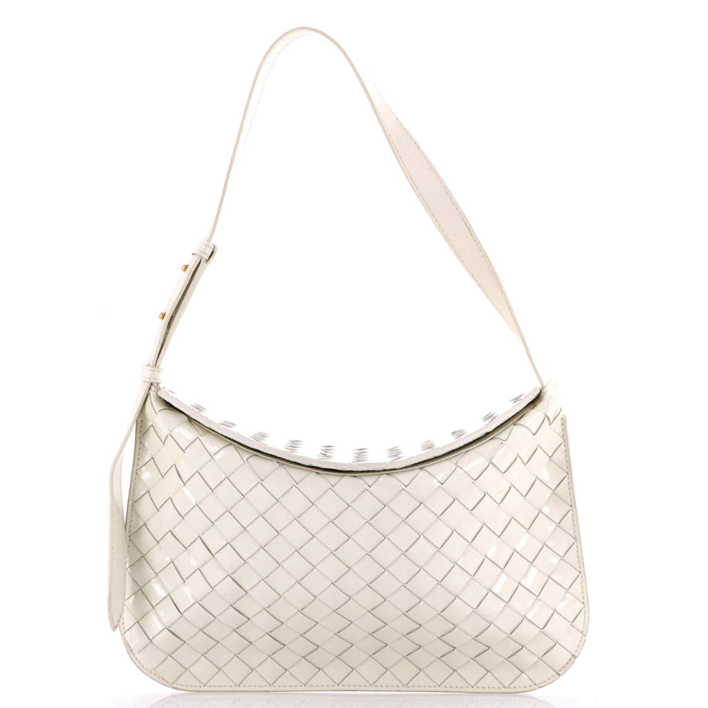 Pre Owned Bottega Veneta Cradle Fold Over Shoulder Bag Intrecciato Leather
