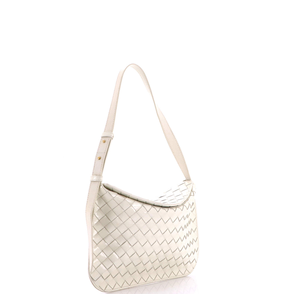 Pre Owned Bottega Veneta Cradle Fold Over Shoulder Bag Intrecciato Leather
