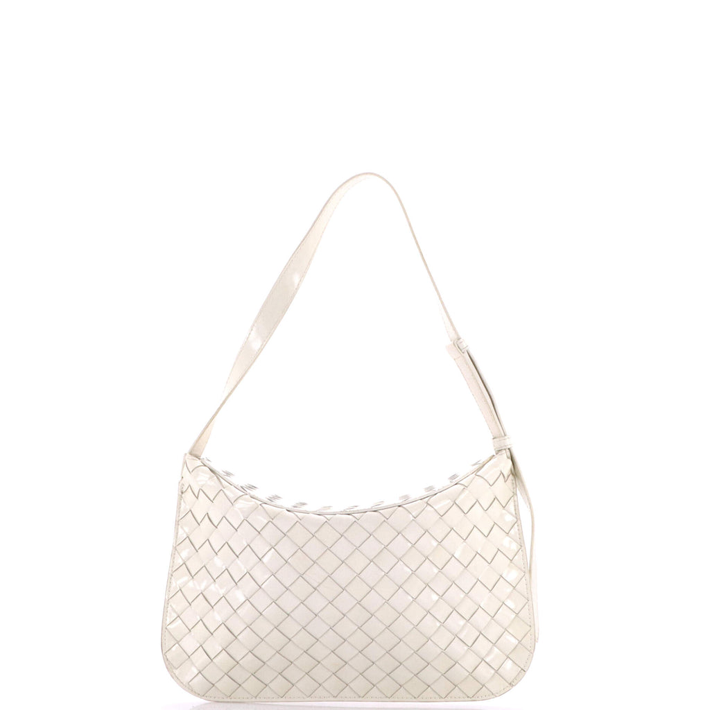 Pre Owned Bottega Veneta Cradle Fold Over Shoulder Bag Intrecciato Leather