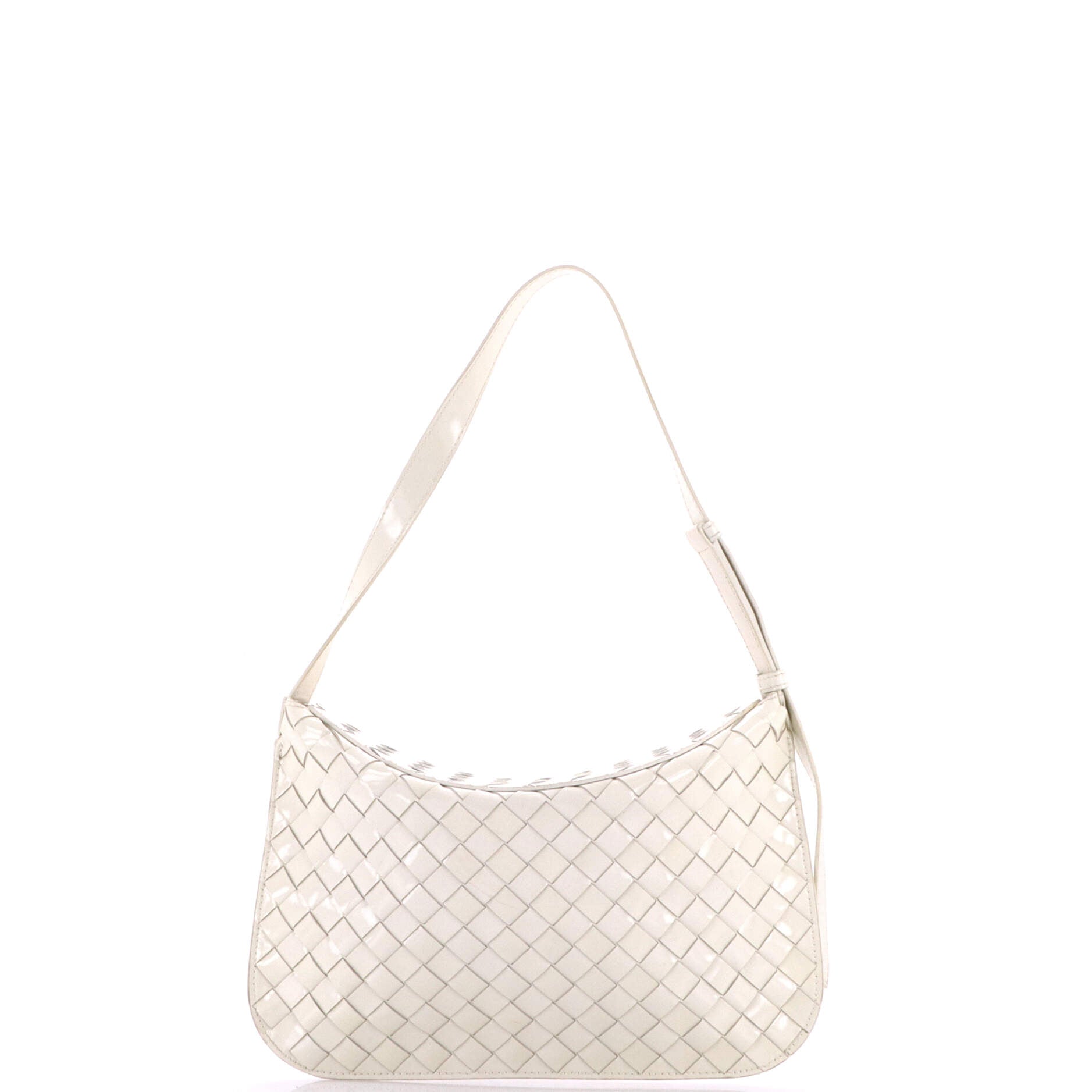 Pre Owned Bottega Veneta Cradle Fold Over Shoulder Bag Intrecciato Leather