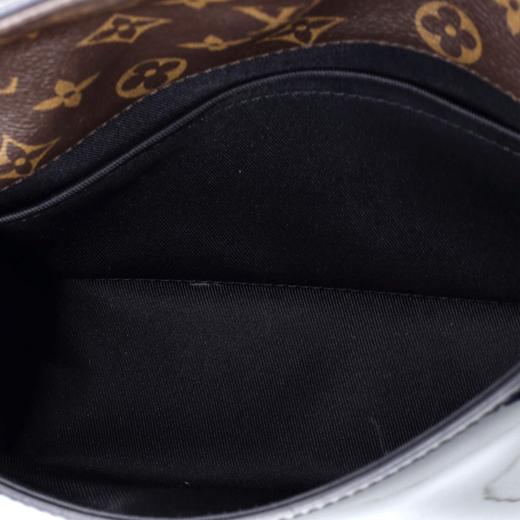Pre Owned Louis Vuitton Cherrywood Handbag Vernis with Monogram Canvas BB