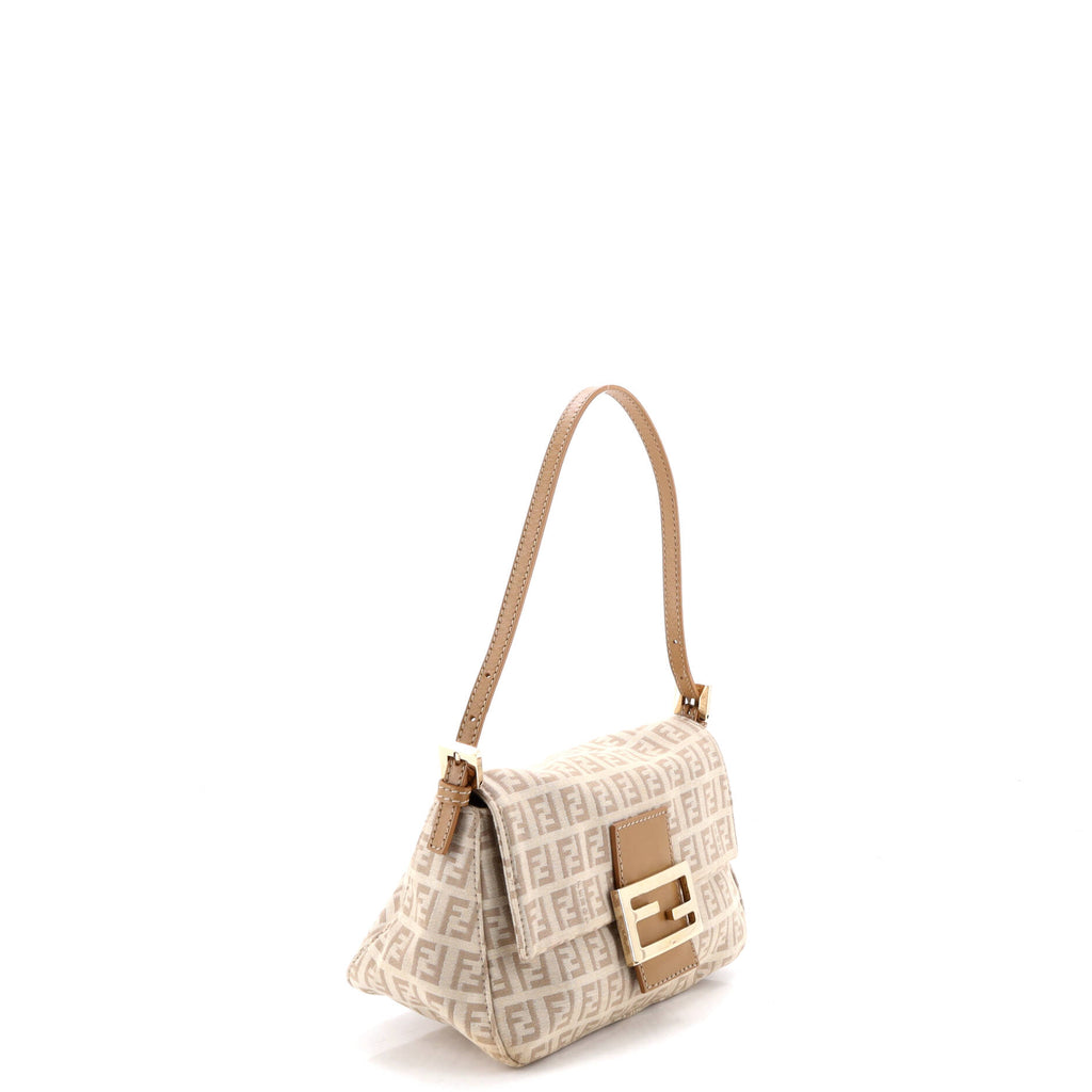 Pre Owned Fendi Mama Forever Bag Zucchino Canvas Mini