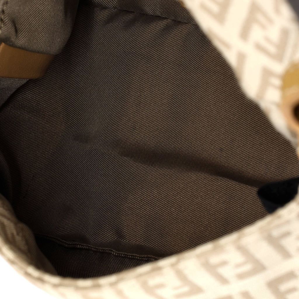 Pre Owned Fendi Mama Forever Bag Zucchino Canvas Mini