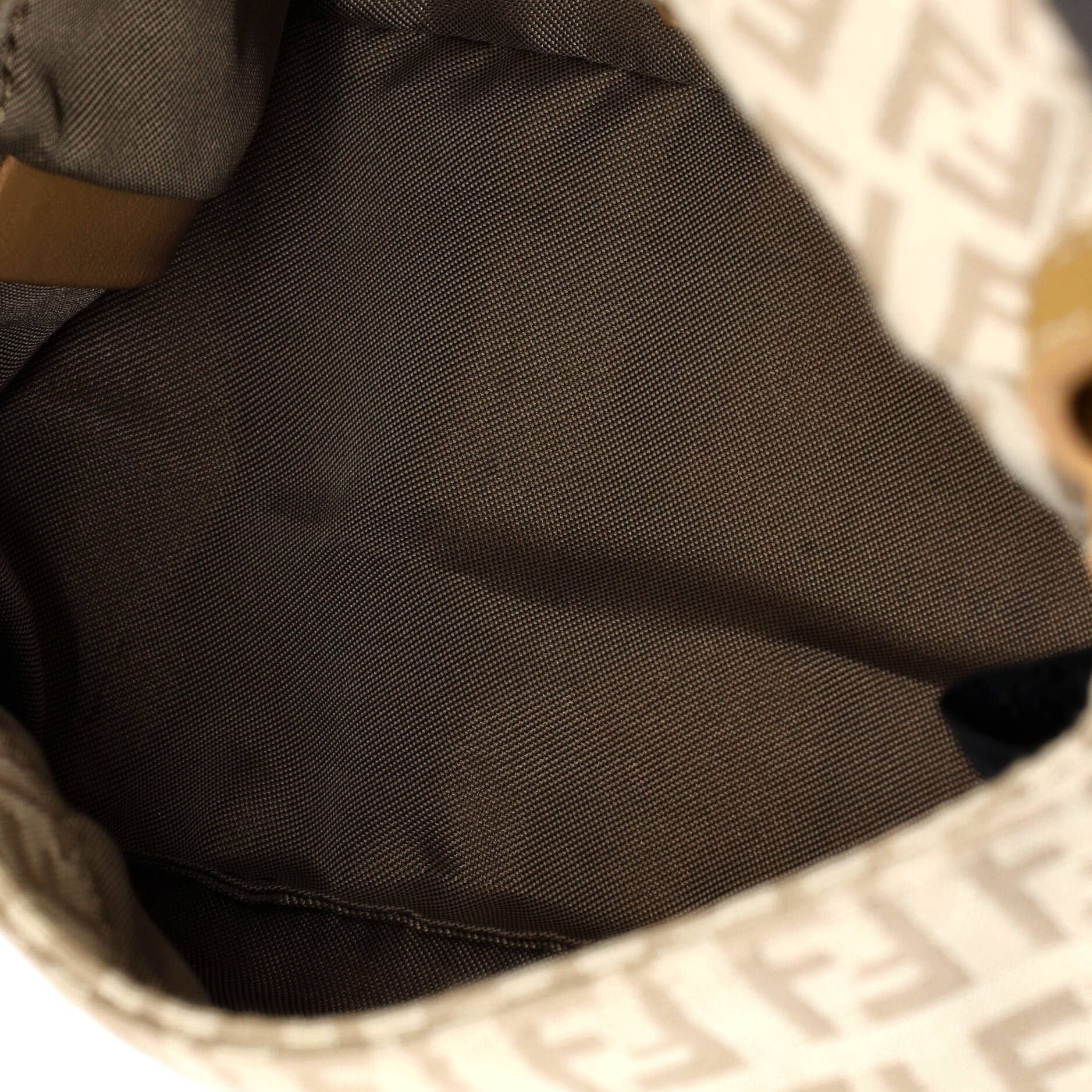 Pre Owned Fendi Mama Forever Bag Zucchino Canvas Mini