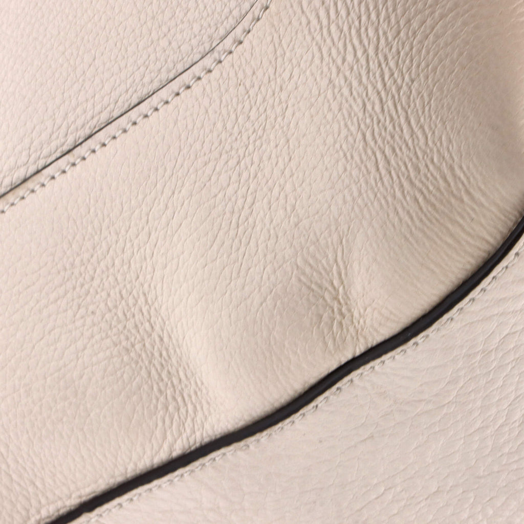Pre Owned Prada Striped Strap Zip Hobo Vitello Daino Medium