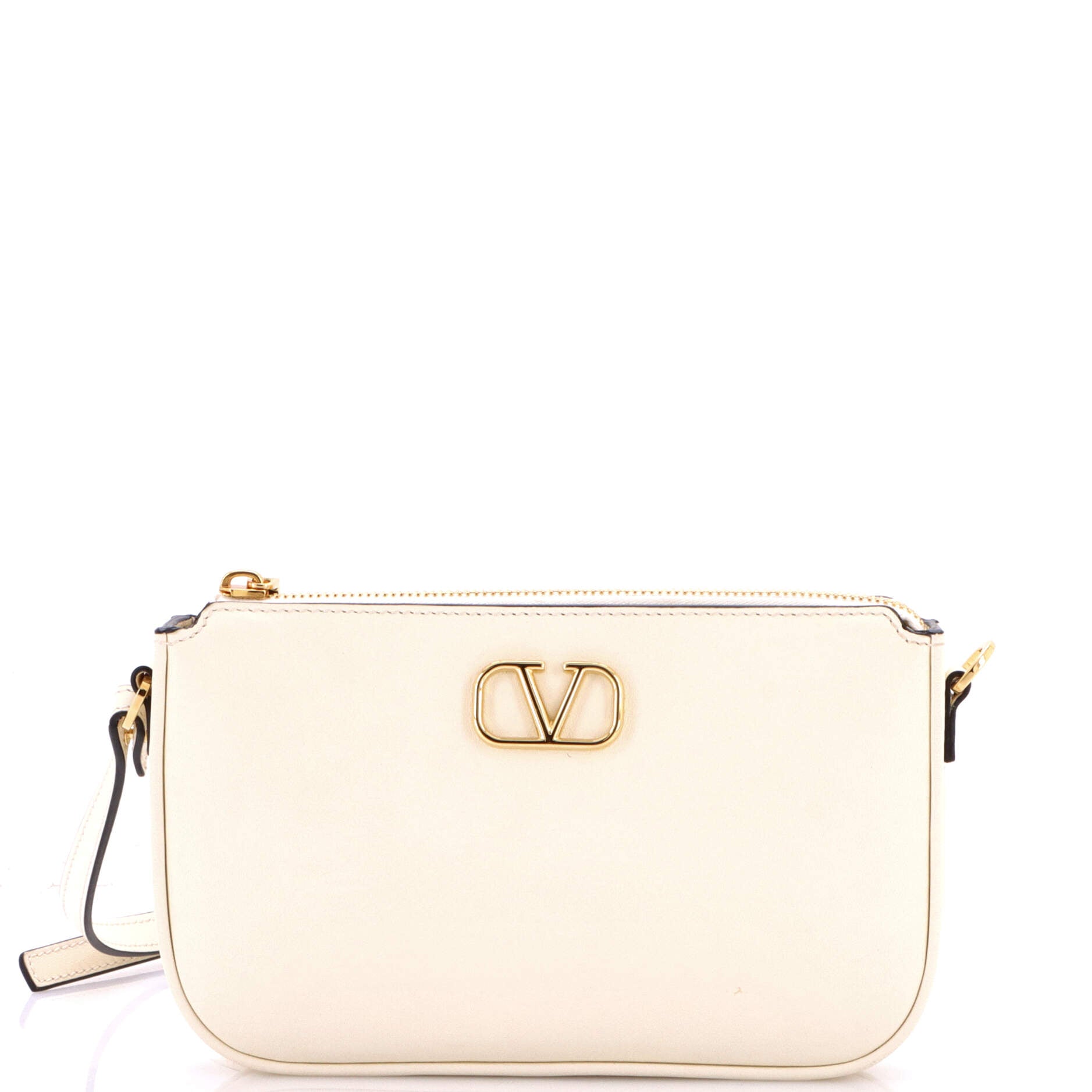 Pre Owned Valentino Garavani VLogo Convertible Crossbody Bag Leather Mini