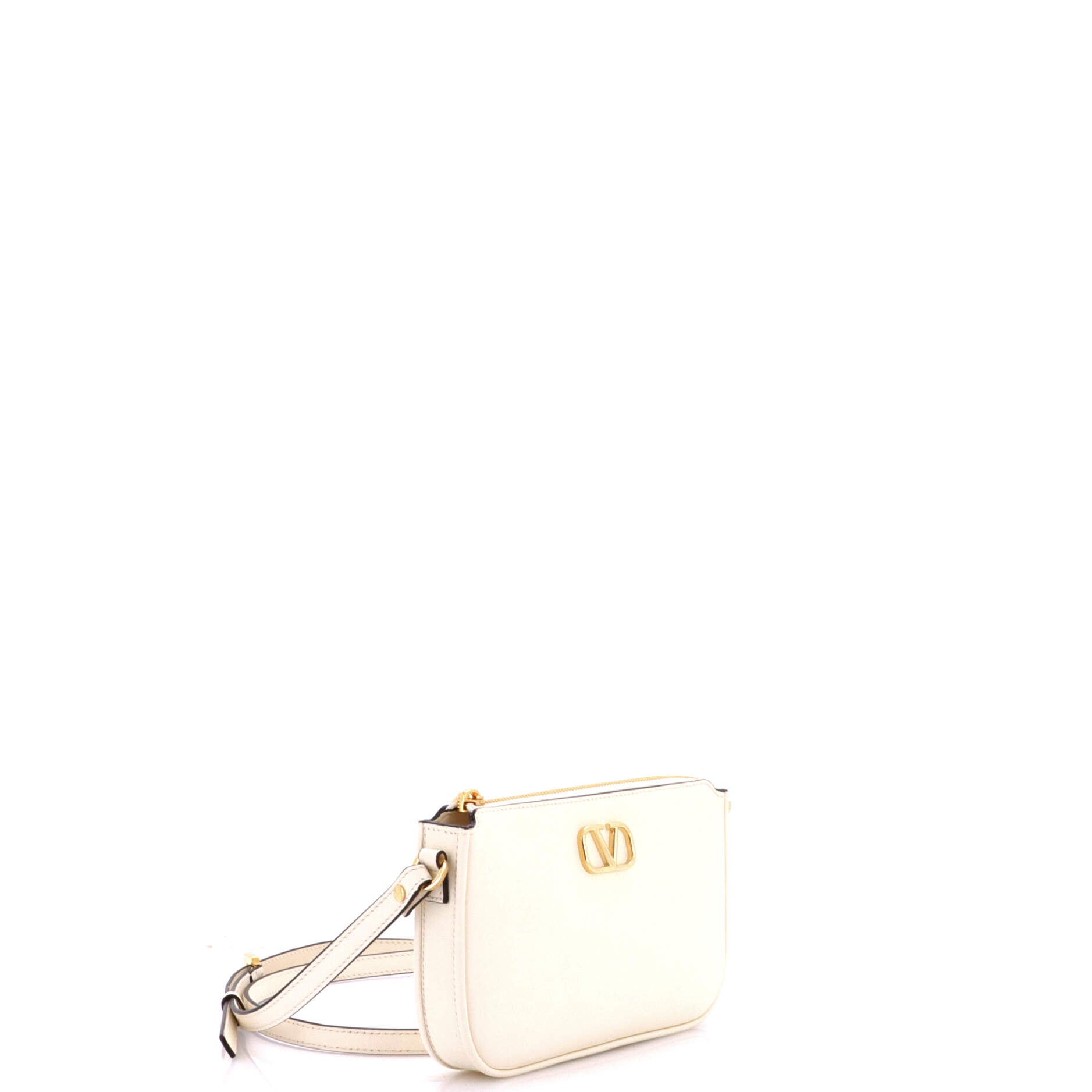 Pre Owned Valentino Garavani VLogo Convertible Crossbody Bag Leather Mini