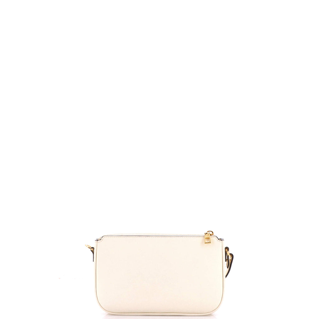 Pre Owned Valentino Garavani VLogo Convertible Crossbody Bag Leather Mini