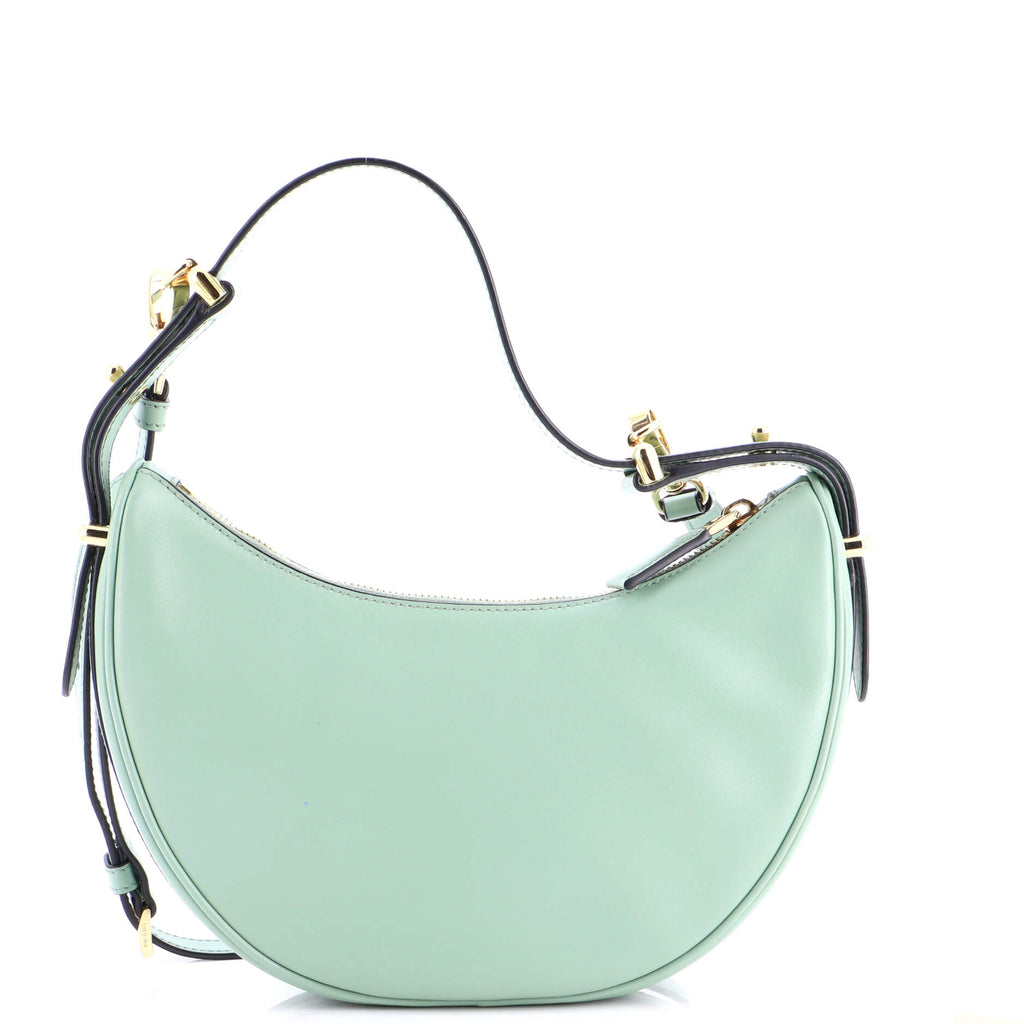 Pre Owned Prada Arque Half Moon Hobo Leather Mini