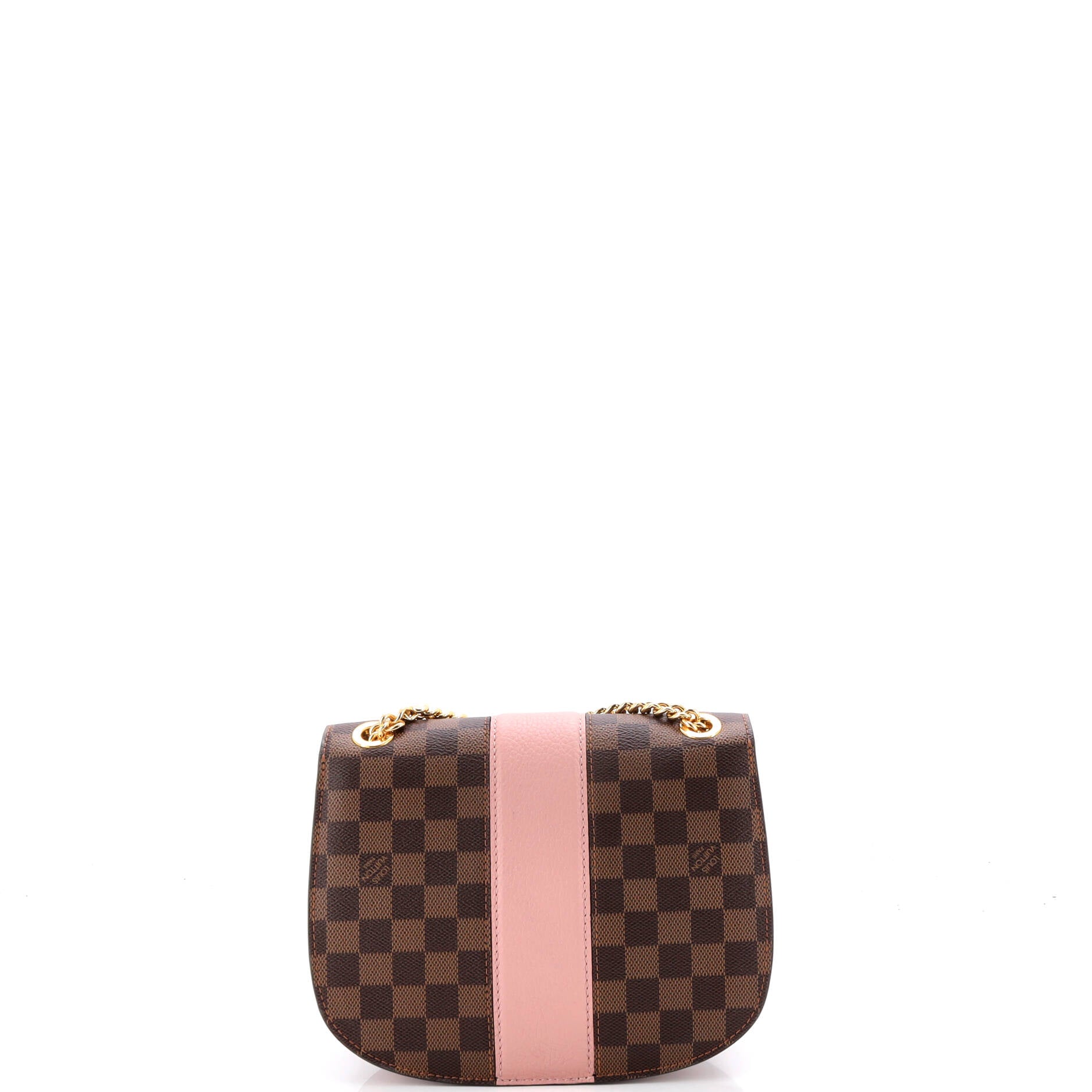 Pre Owned Louis Vuitton Wight Handbag Damier with Leather
