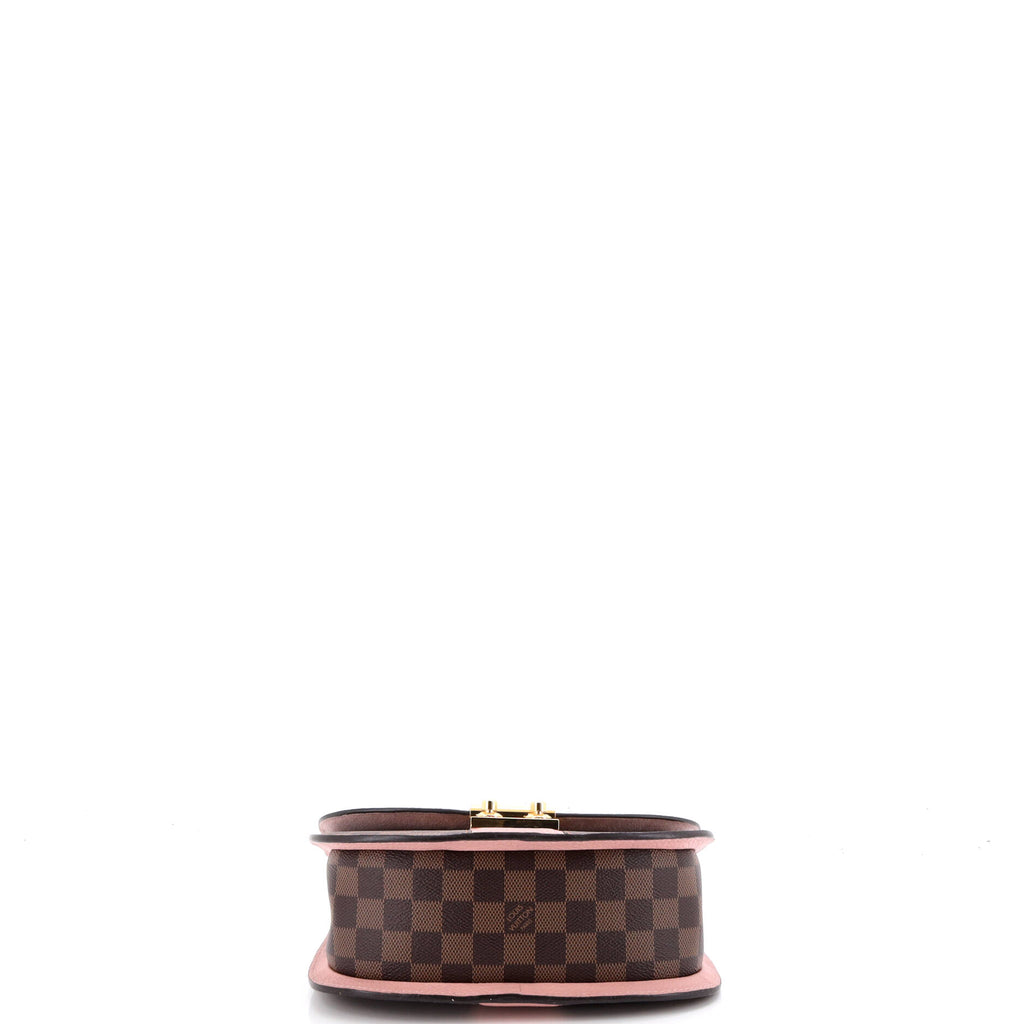 Pre Owned Louis Vuitton Wight Handbag Damier with Leather