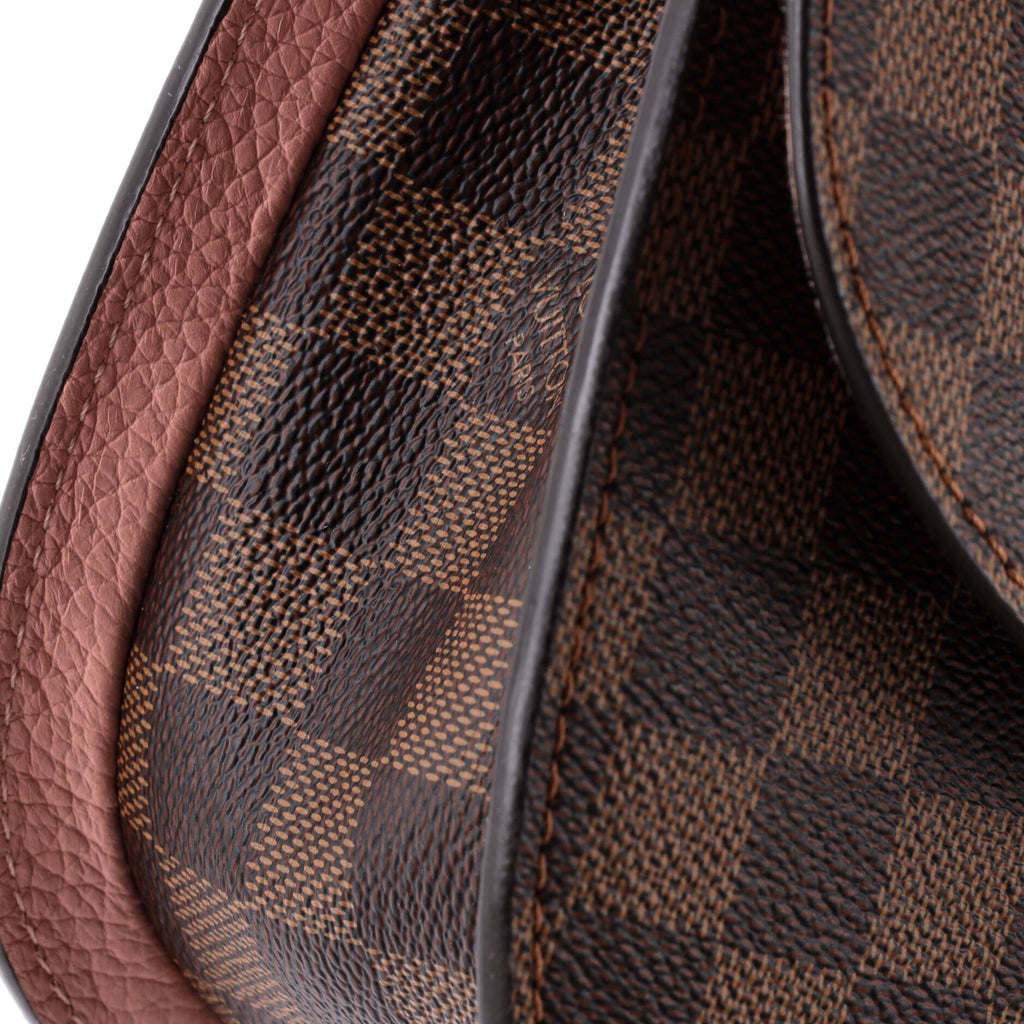 Pre Owned Louis Vuitton Wight Handbag Damier with Leather