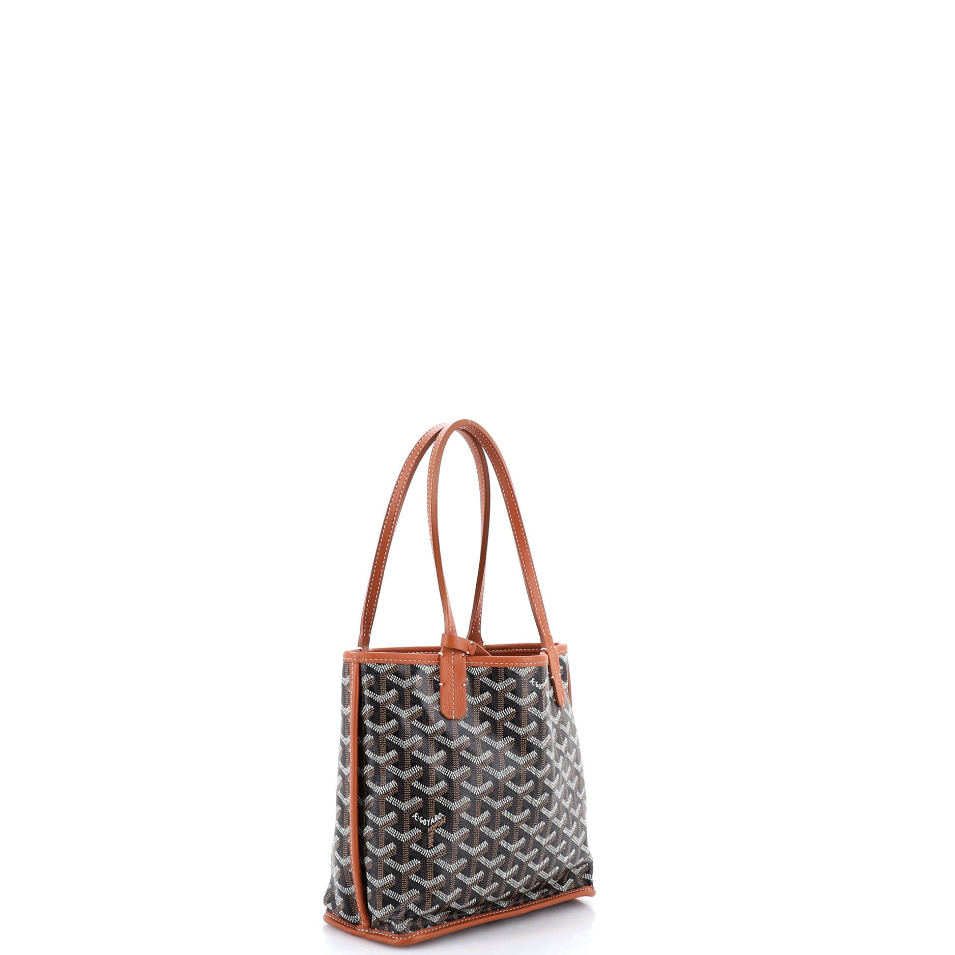 Pre Owned Goyard Anjou Reversible Tote Coated Canvas Mini