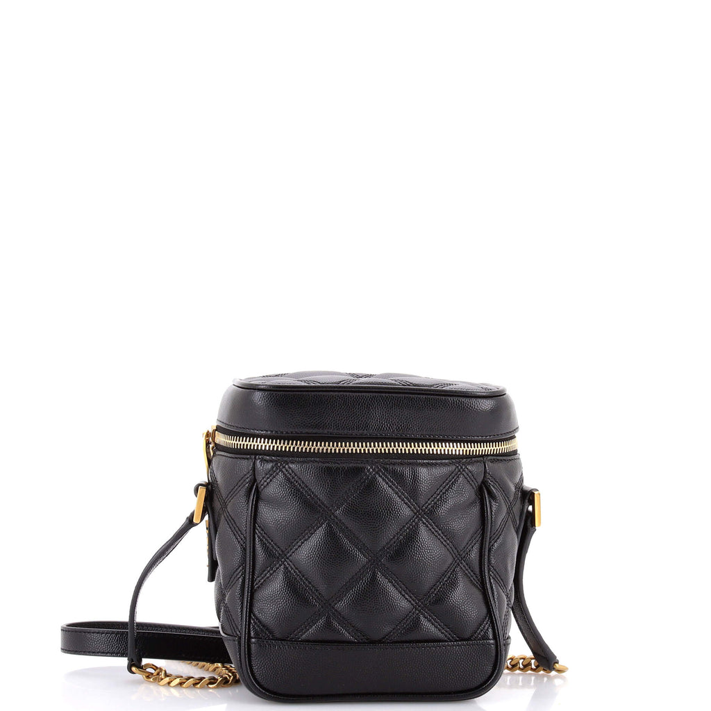 Pre Owned Saint Laurent 80's Vanity Bag Quilted Leather