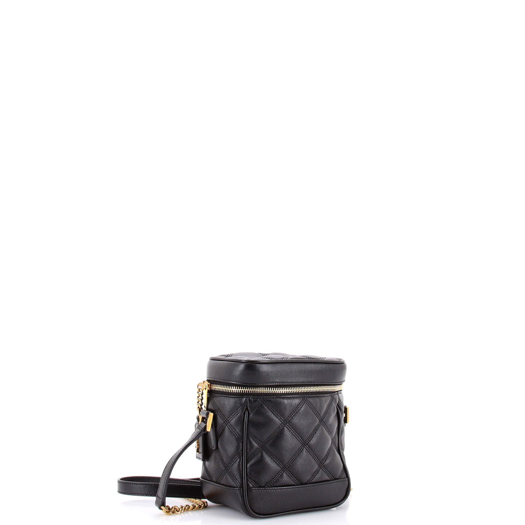 Pre Owned Saint Laurent 80's Vanity Bag Quilted Leather