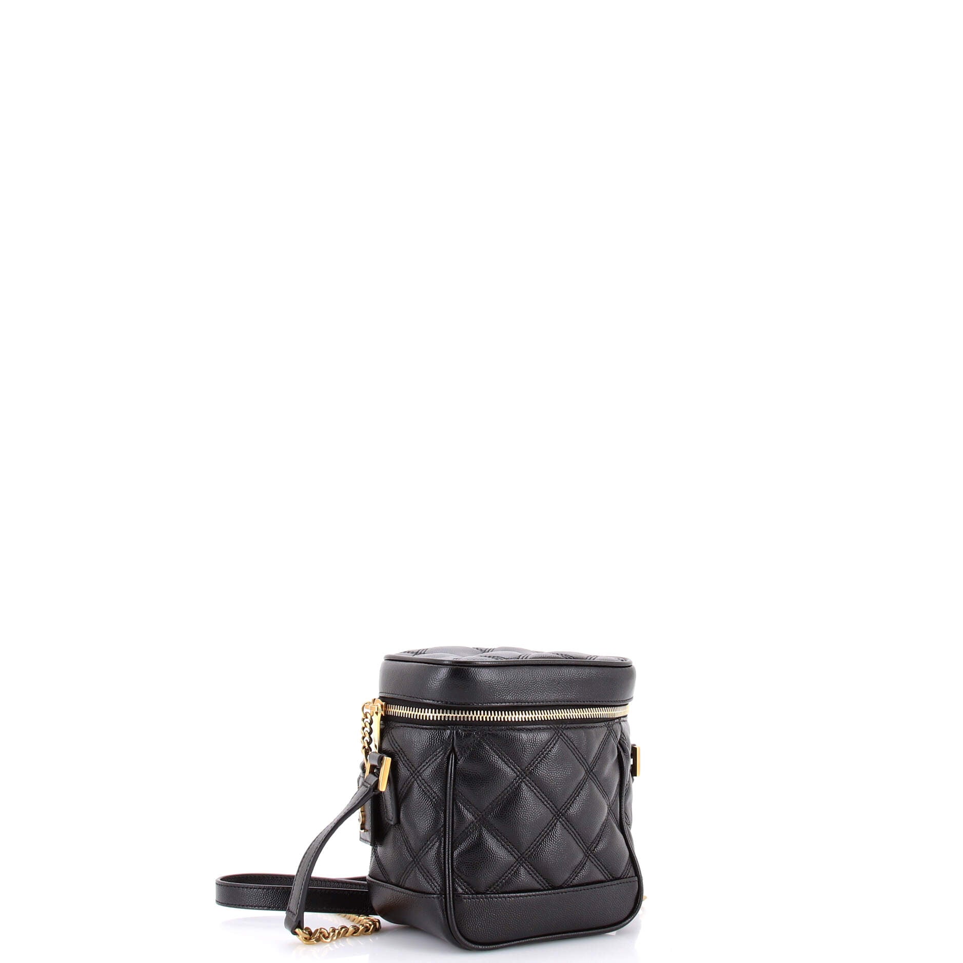 Pre Owned Saint Laurent 80's Vanity Bag Quilted Leather