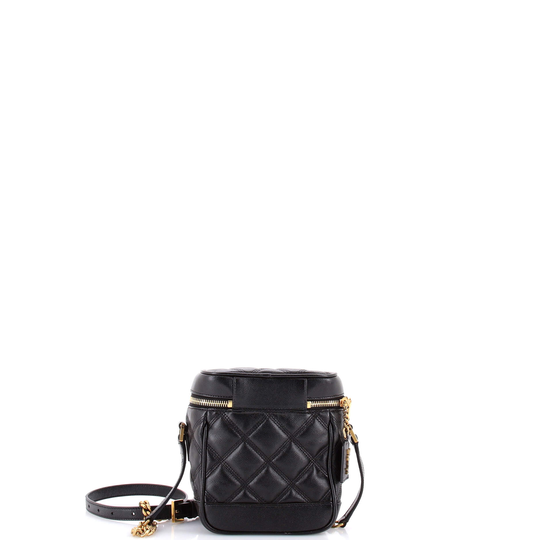Pre Owned Saint Laurent 80's Vanity Bag Quilted Leather