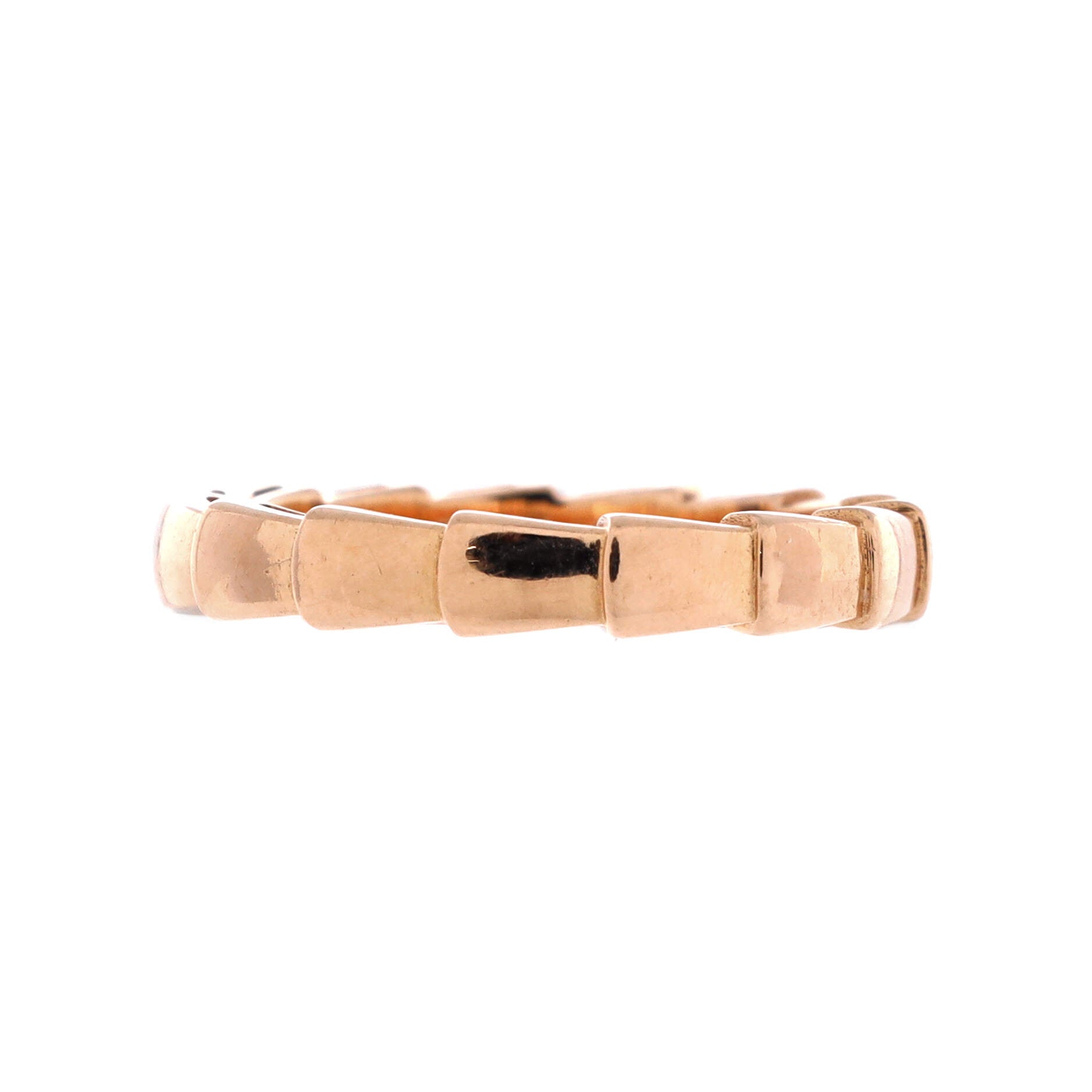 Pre Owned Bvlgari Serpenti Viper Wedding Band Ring 18K Rose Gold