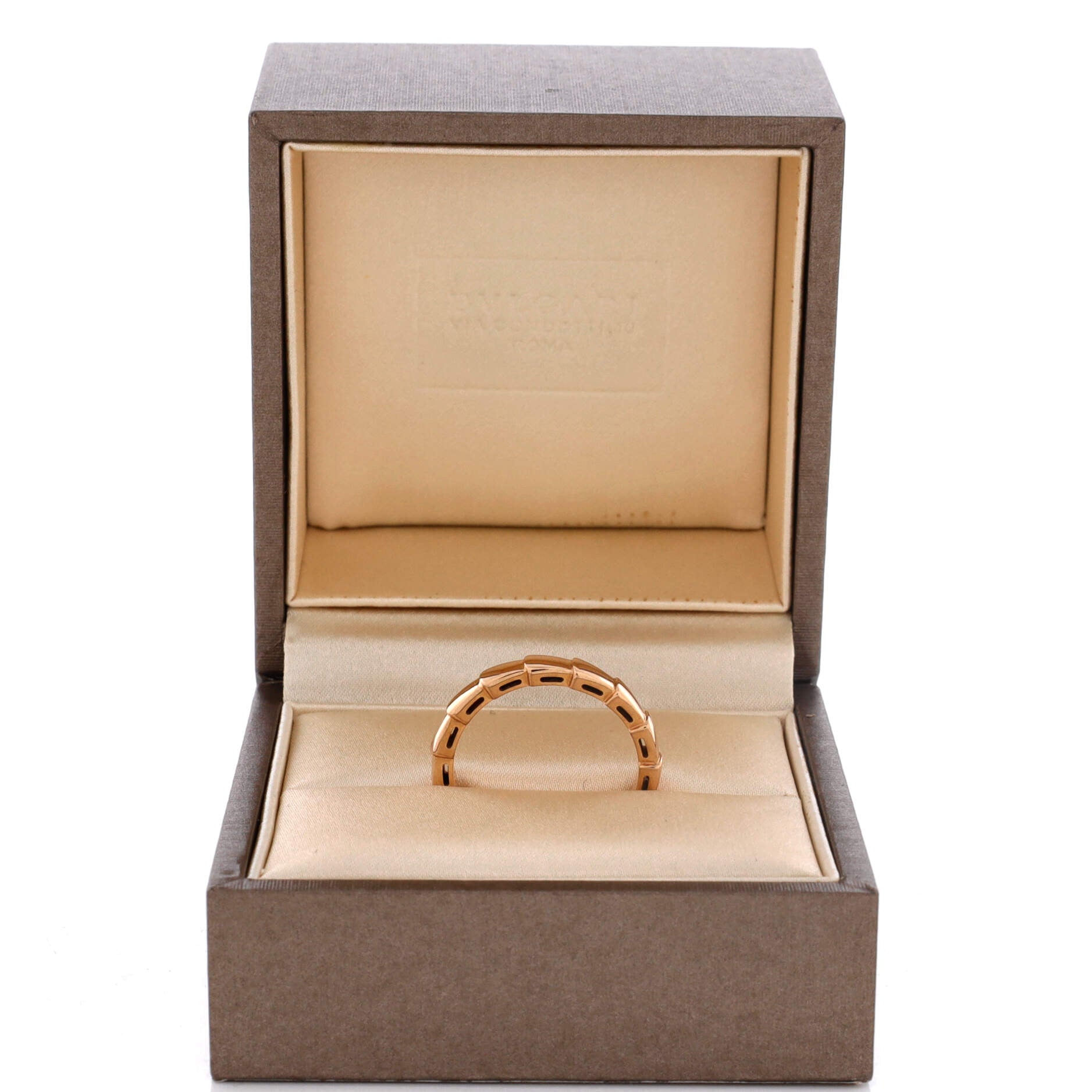Pre Owned Bvlgari Serpenti Viper Wedding Band Ring 18K Rose Gold