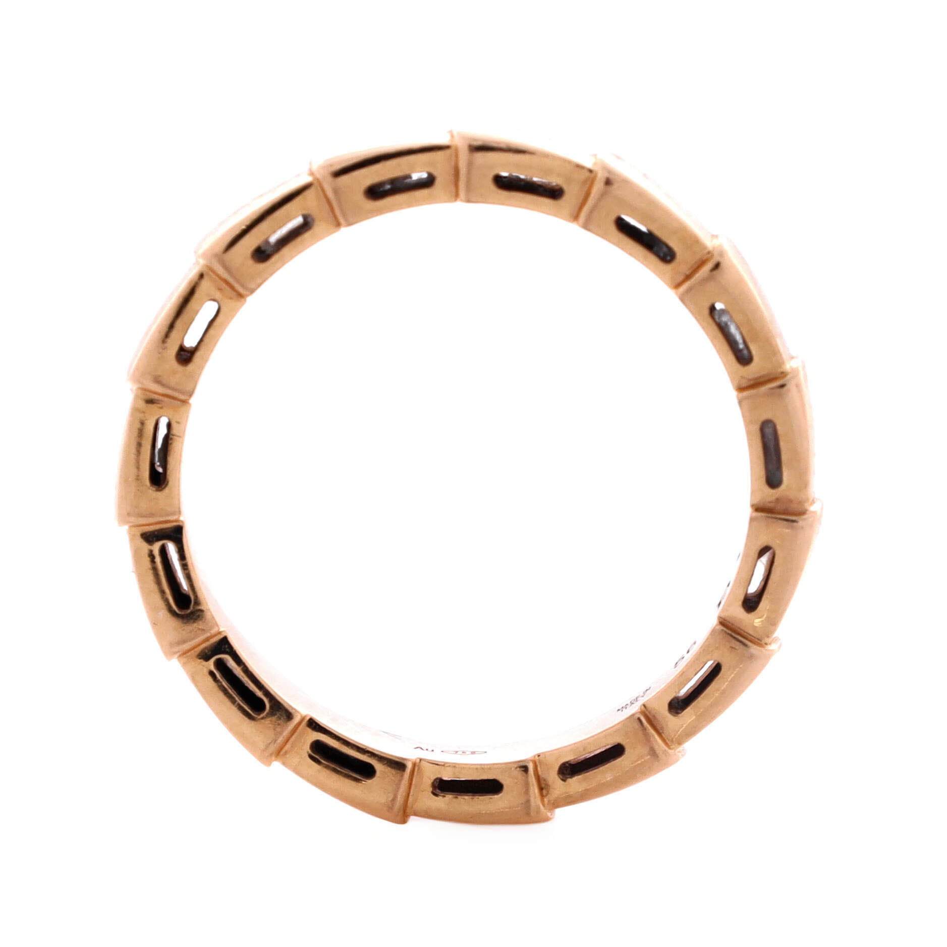 Pre Owned Bvlgari Serpenti Viper Wedding Band Ring 18K Rose Gold