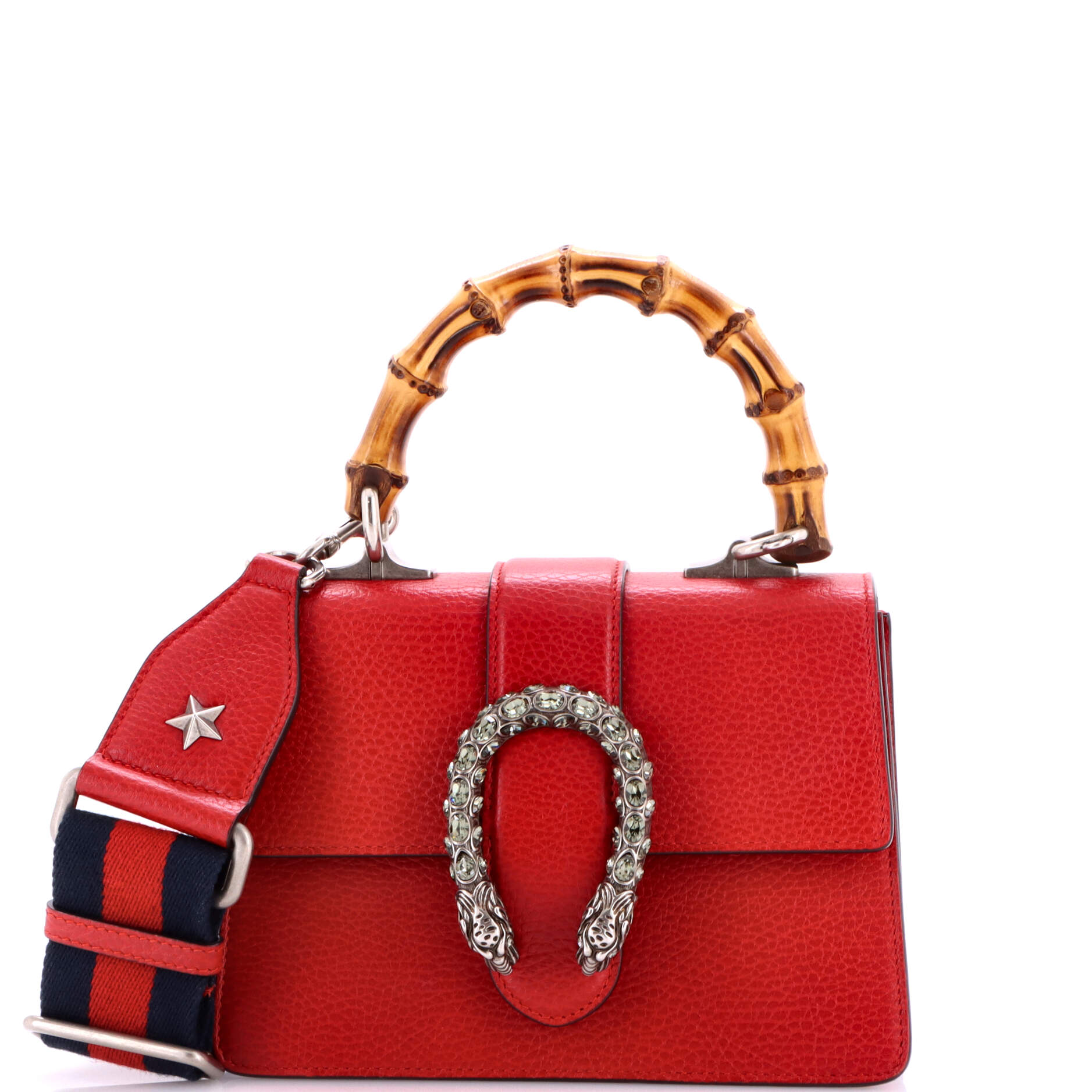 Pre Owned Gucci Dionysus Bamboo Top Handle Bag Leather Mini