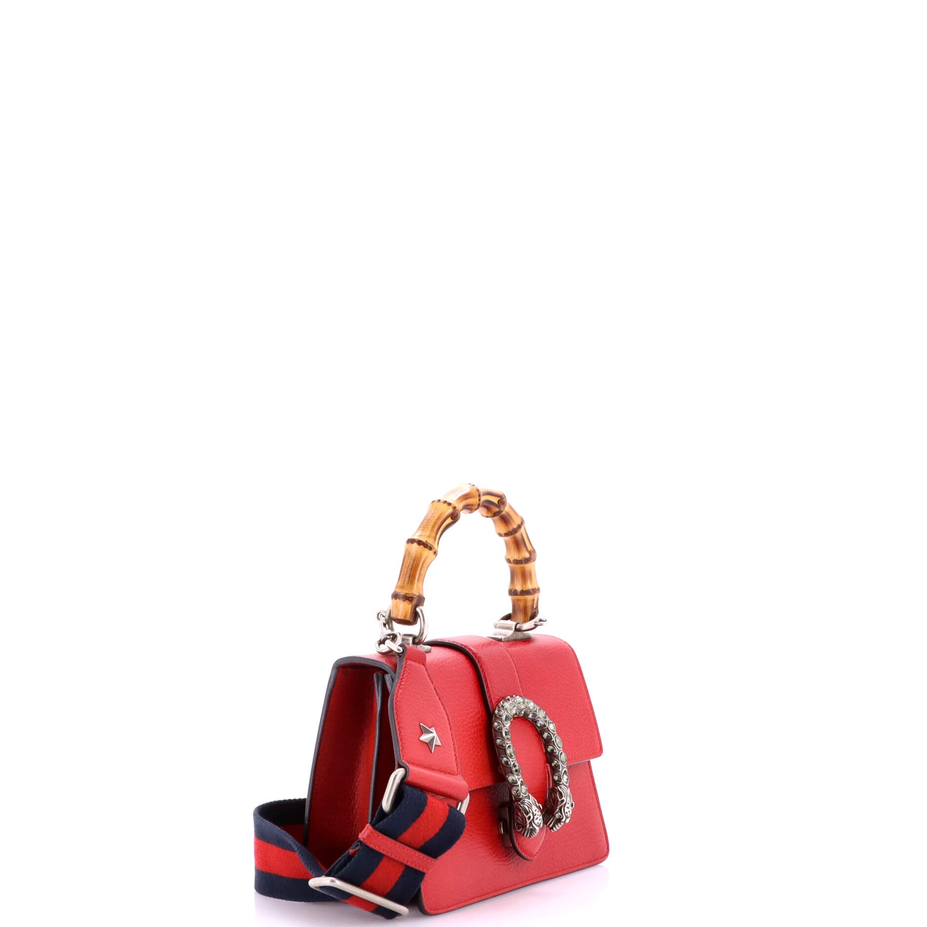 Pre Owned Gucci Dionysus Bamboo Top Handle Bag Leather Mini