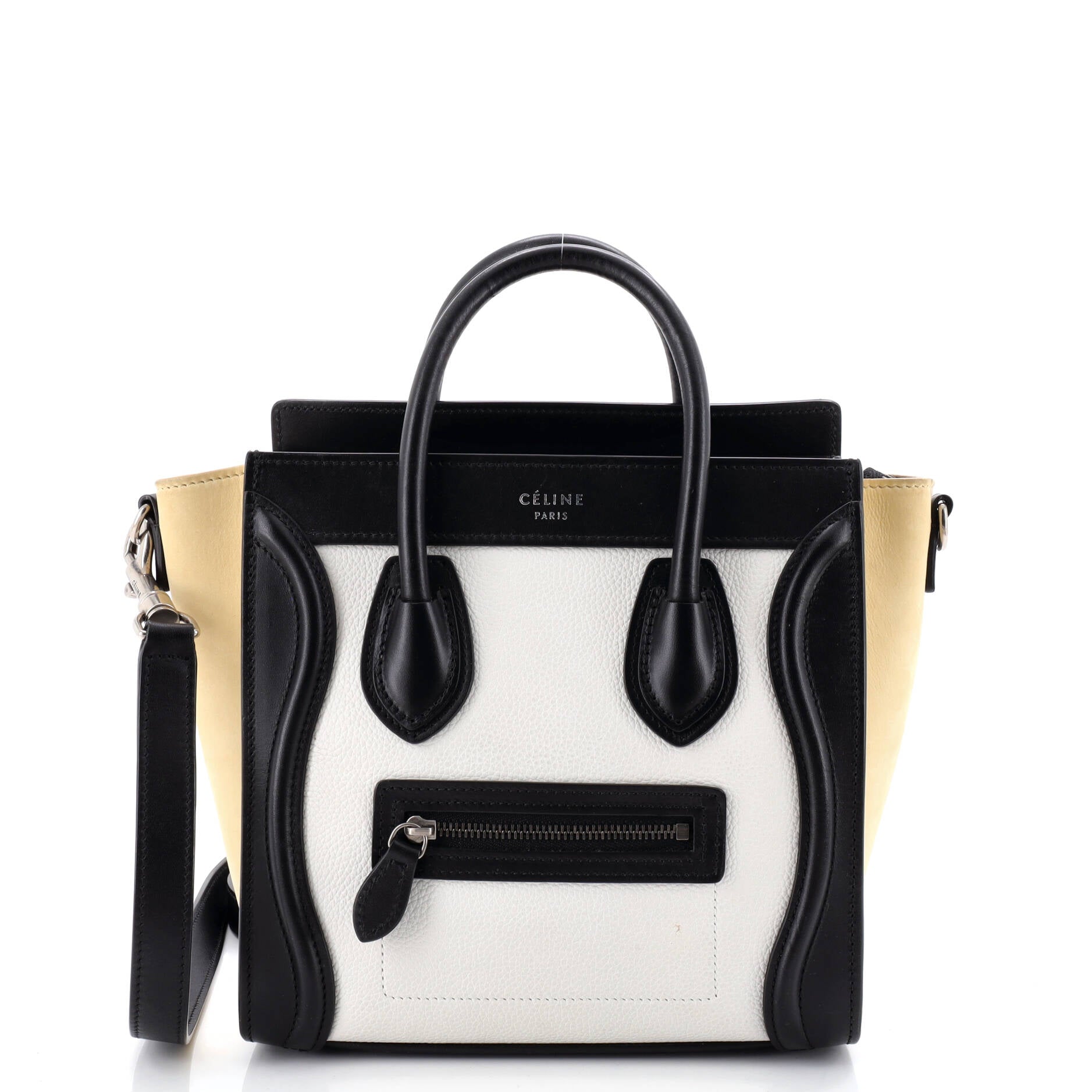 Pre Owned Celine Tricolor Luggage Bag Leather Nano