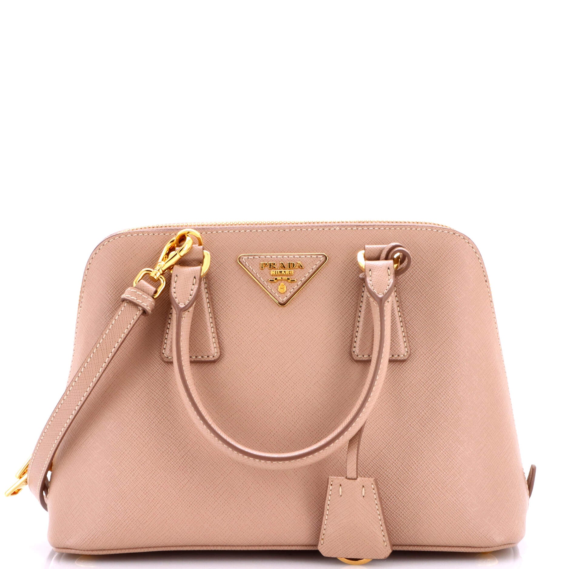 Pre Owned Prada Promenade Bag Saffiano Leather Small