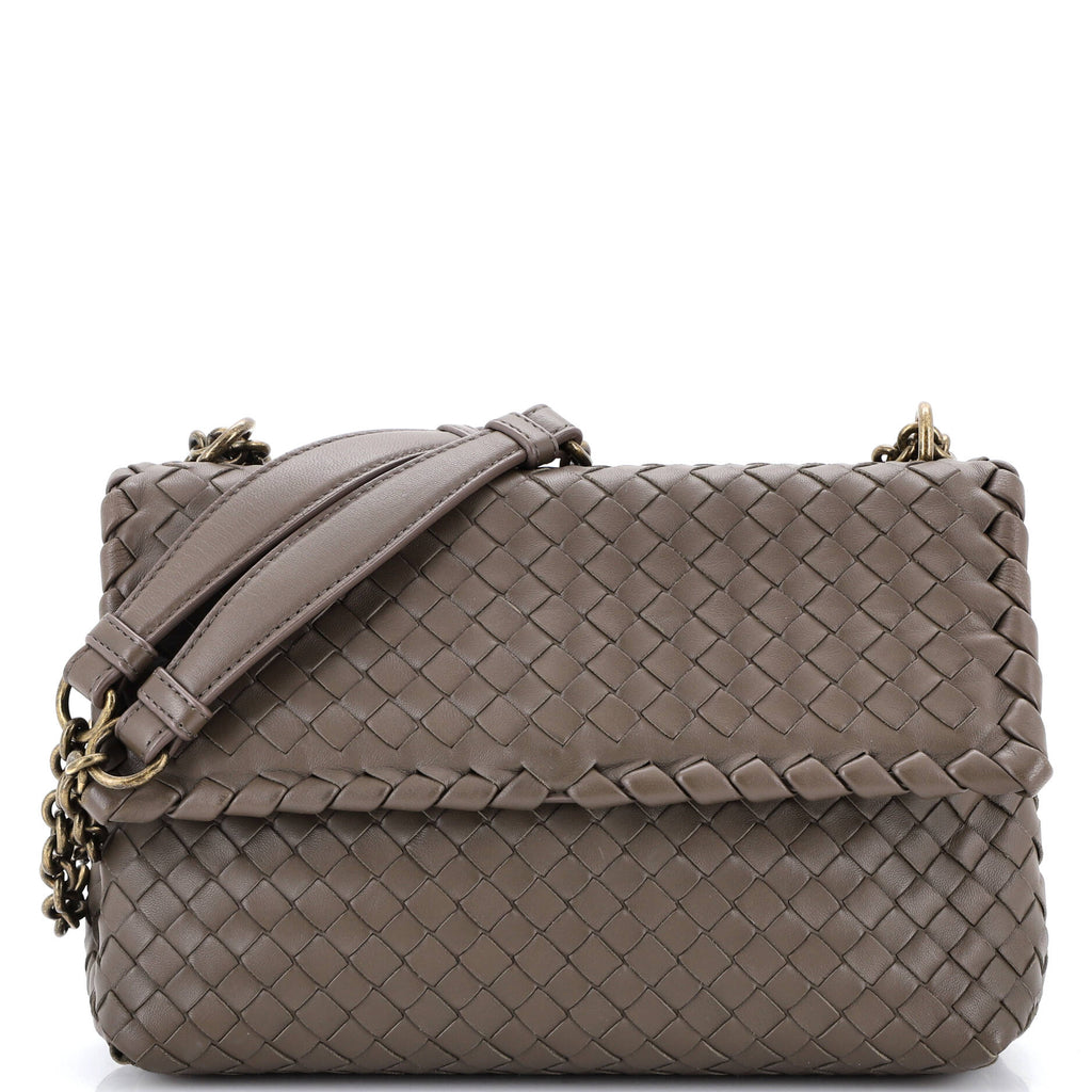 Pre Owned Bottega Veneta Olimpia Crossbody Bag Intrecciato Nappa Small
