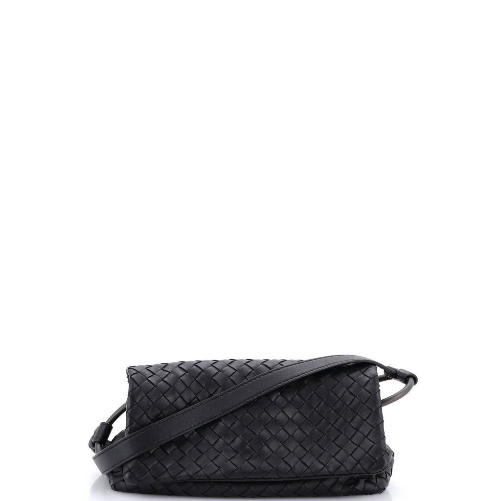 Pre Owned Bottega Veneta Ring Flap Crossbody Bag Intrecciato Nappa Small