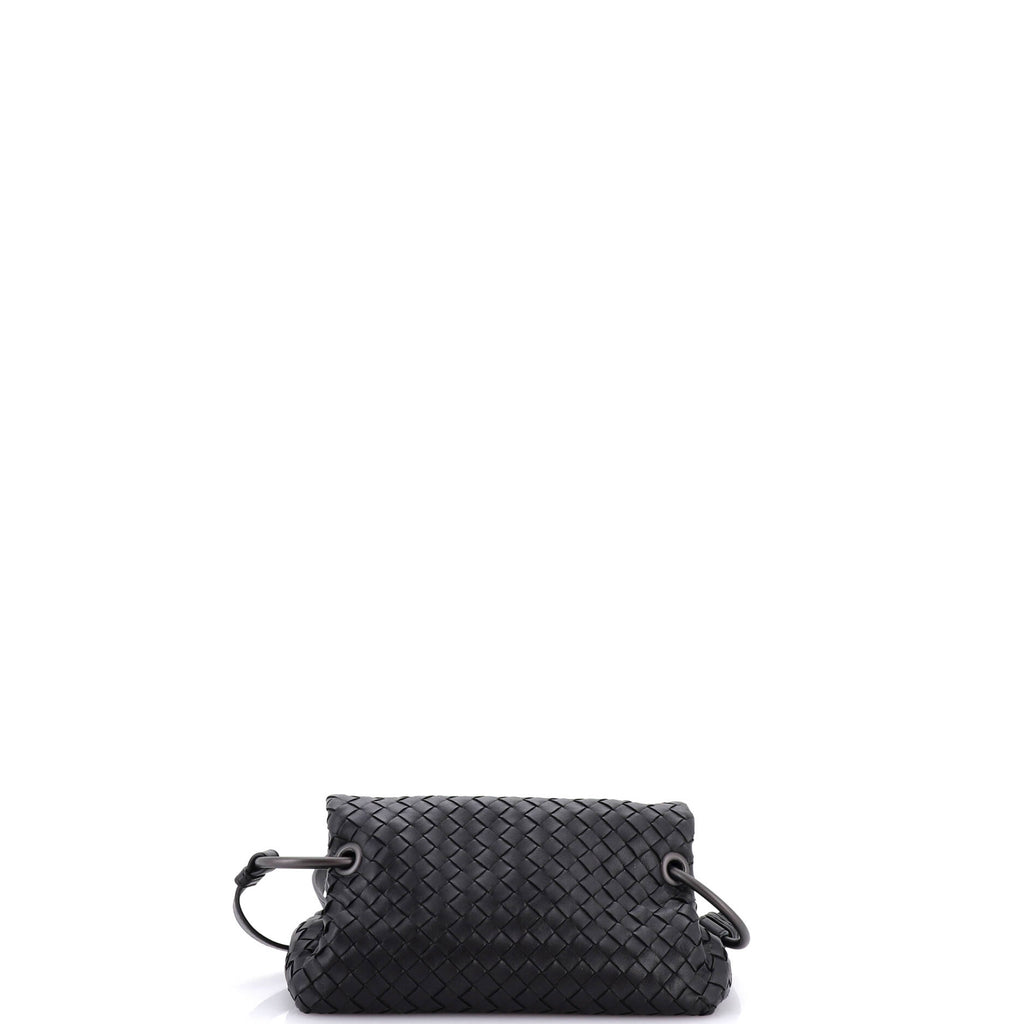 Pre Owned Bottega Veneta Ring Flap Crossbody Bag Intrecciato Nappa Small