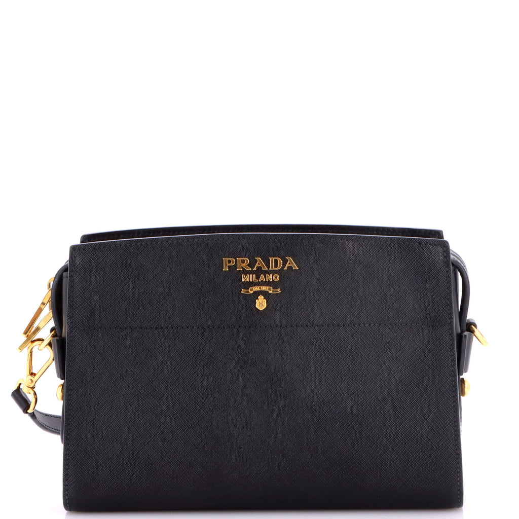 Pre Owned Prada Bibliotheque Crossbody Saffiano Leather