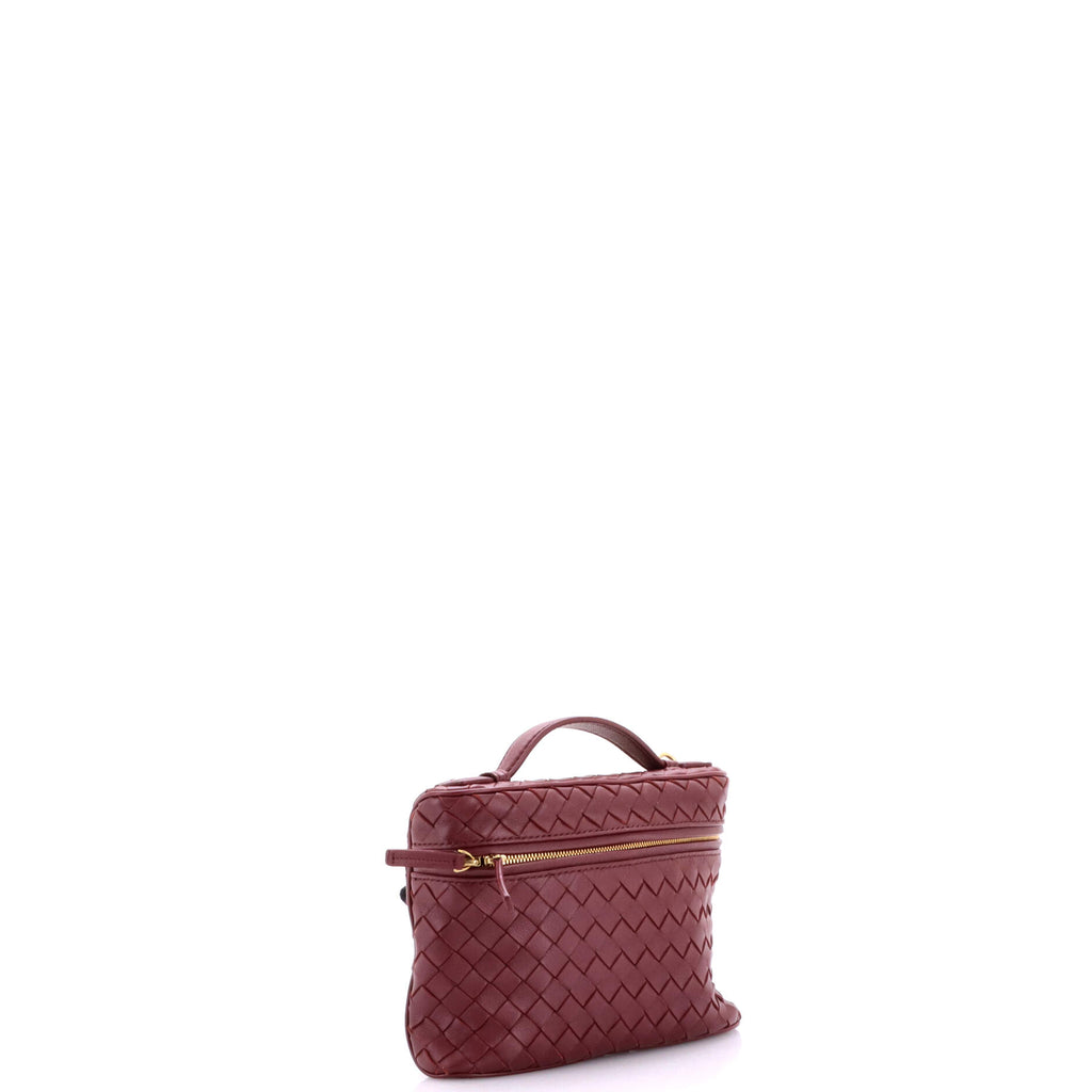 Pre Owned Bottega Veneta Soft Chain Vanity Case Intrecciato Leather Small