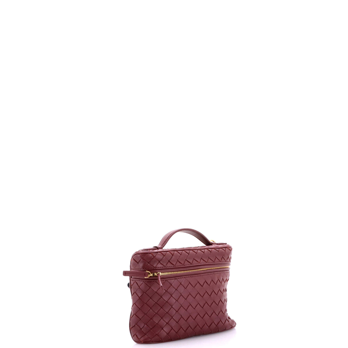 Pre Owned Bottega Veneta Soft Chain Vanity Case Intrecciato Leather Small