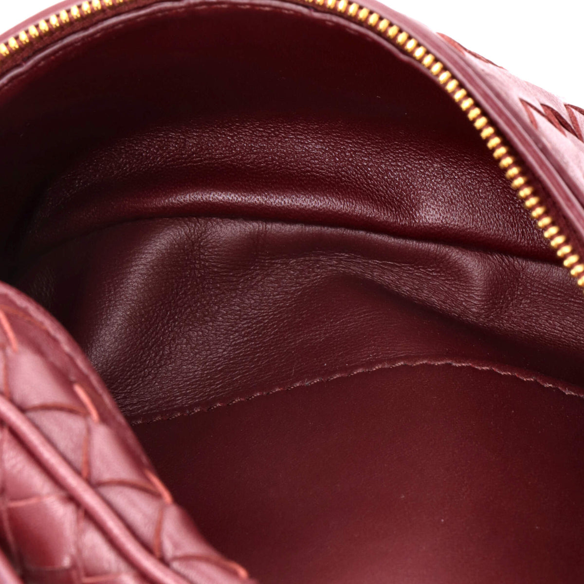 Pre Owned Bottega Veneta Soft Chain Vanity Case Intrecciato Leather Small