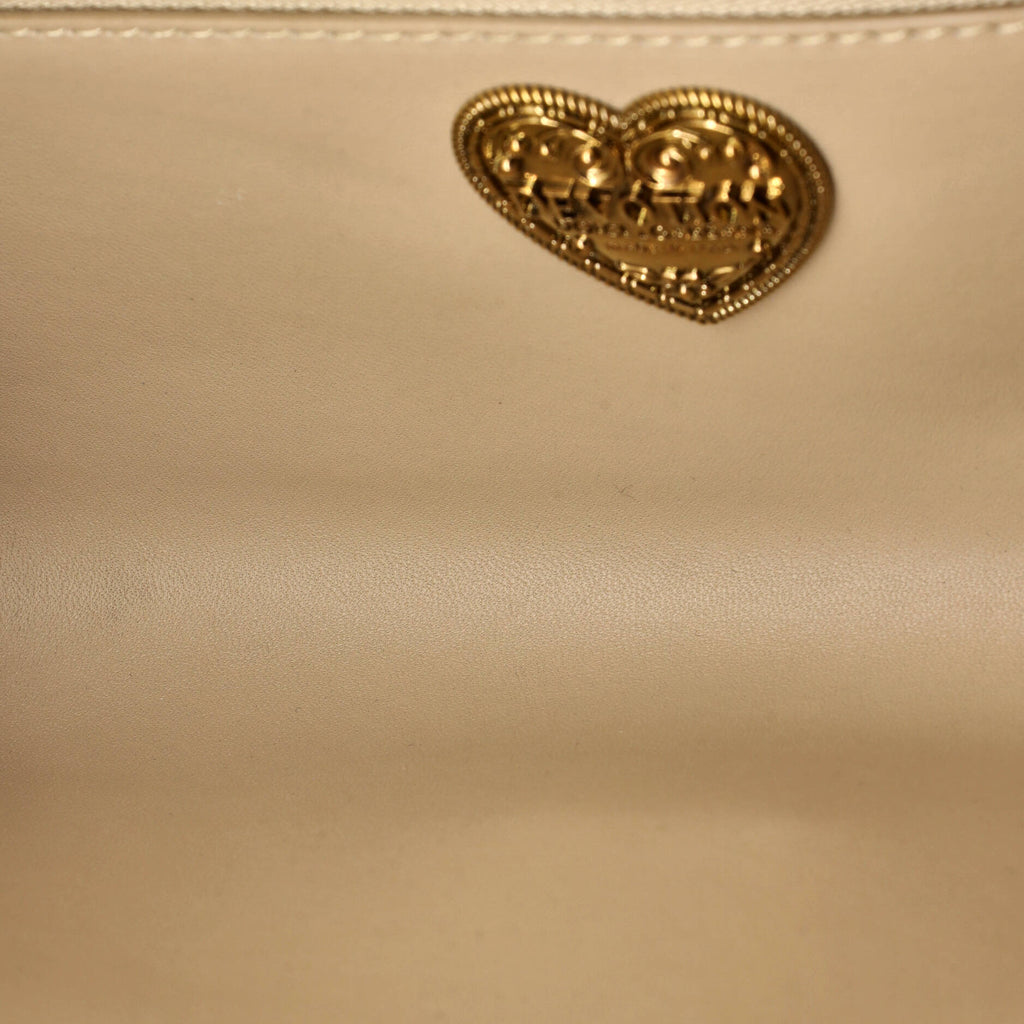 Pre Owned Dolce & Gabbana Devotion Full Flap Shoulder Bag Quilted Leather Small