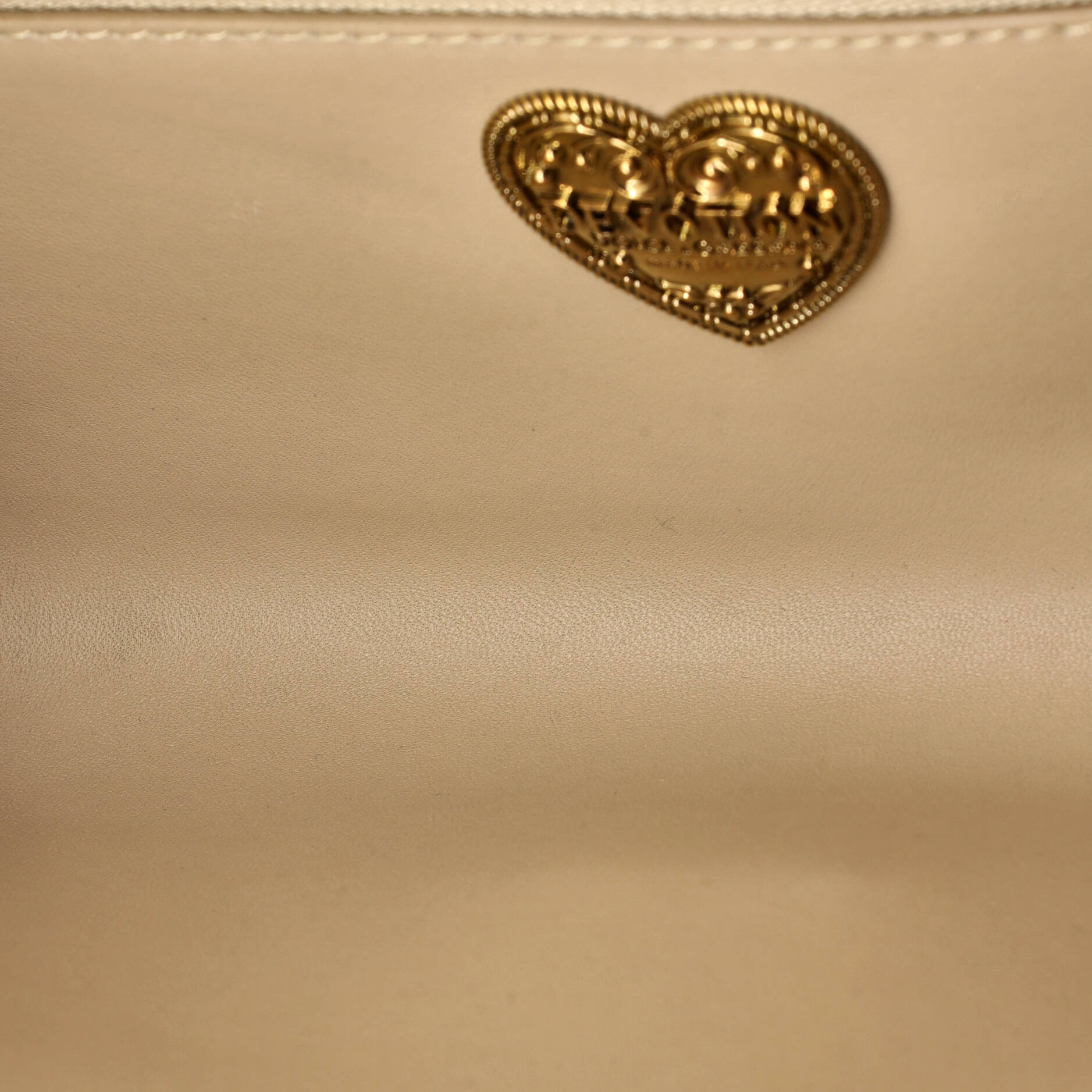 Pre Owned Dolce & Gabbana Devotion Full Flap Shoulder Bag Quilted Leather Small