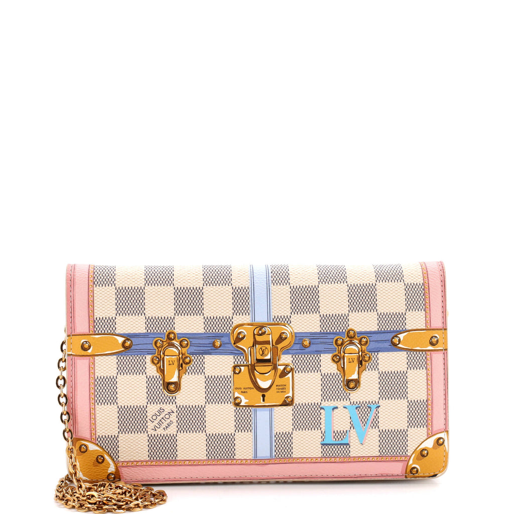 Pre Owned Louis Vuitton Weekend Pochette Limited Edition Damier Summer Trunks