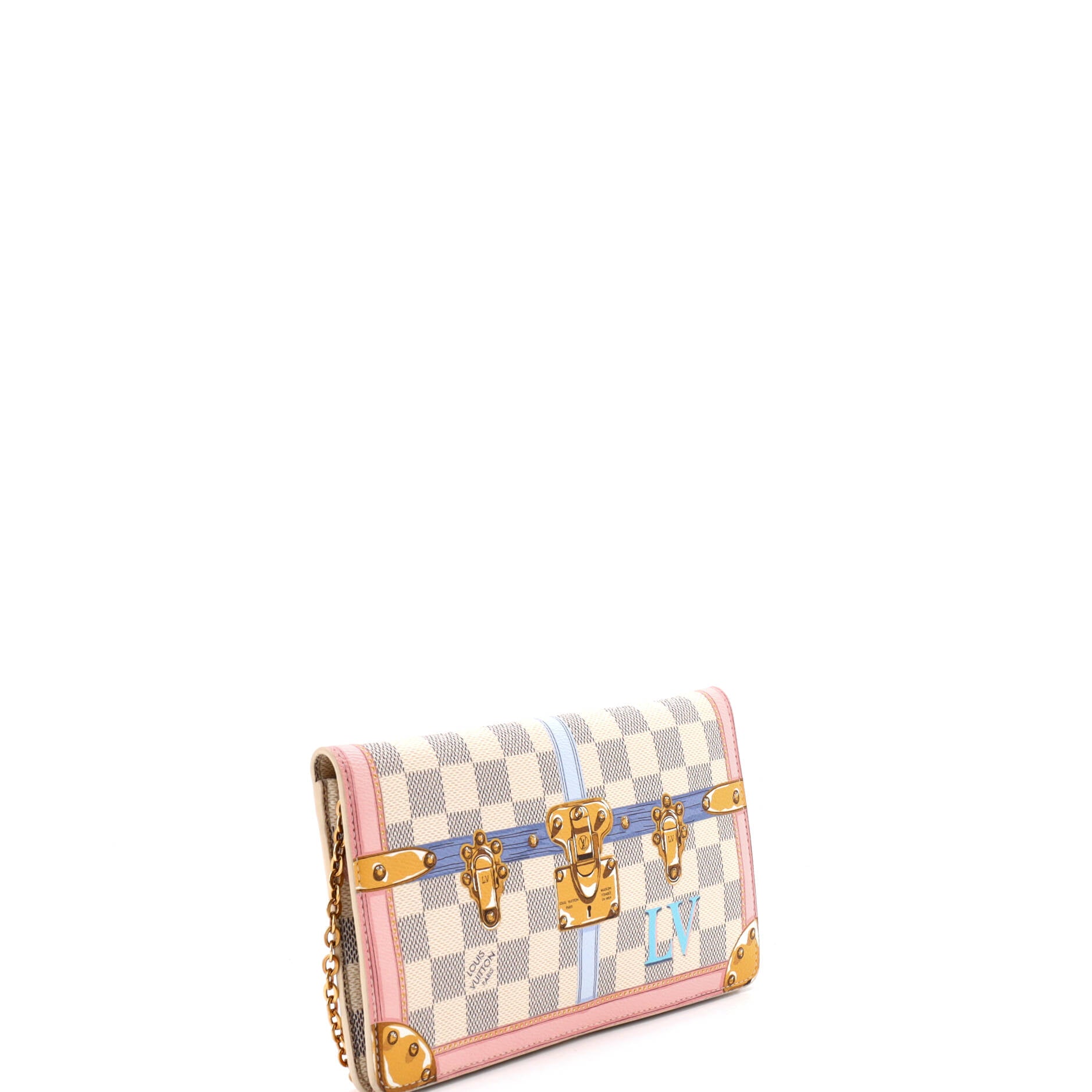 Pre Owned Louis Vuitton Weekend Pochette Limited Edition Damier Summer Trunks