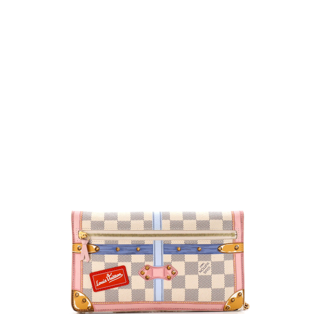 Pre Owned Louis Vuitton Weekend Pochette Limited Edition Damier Summer Trunks