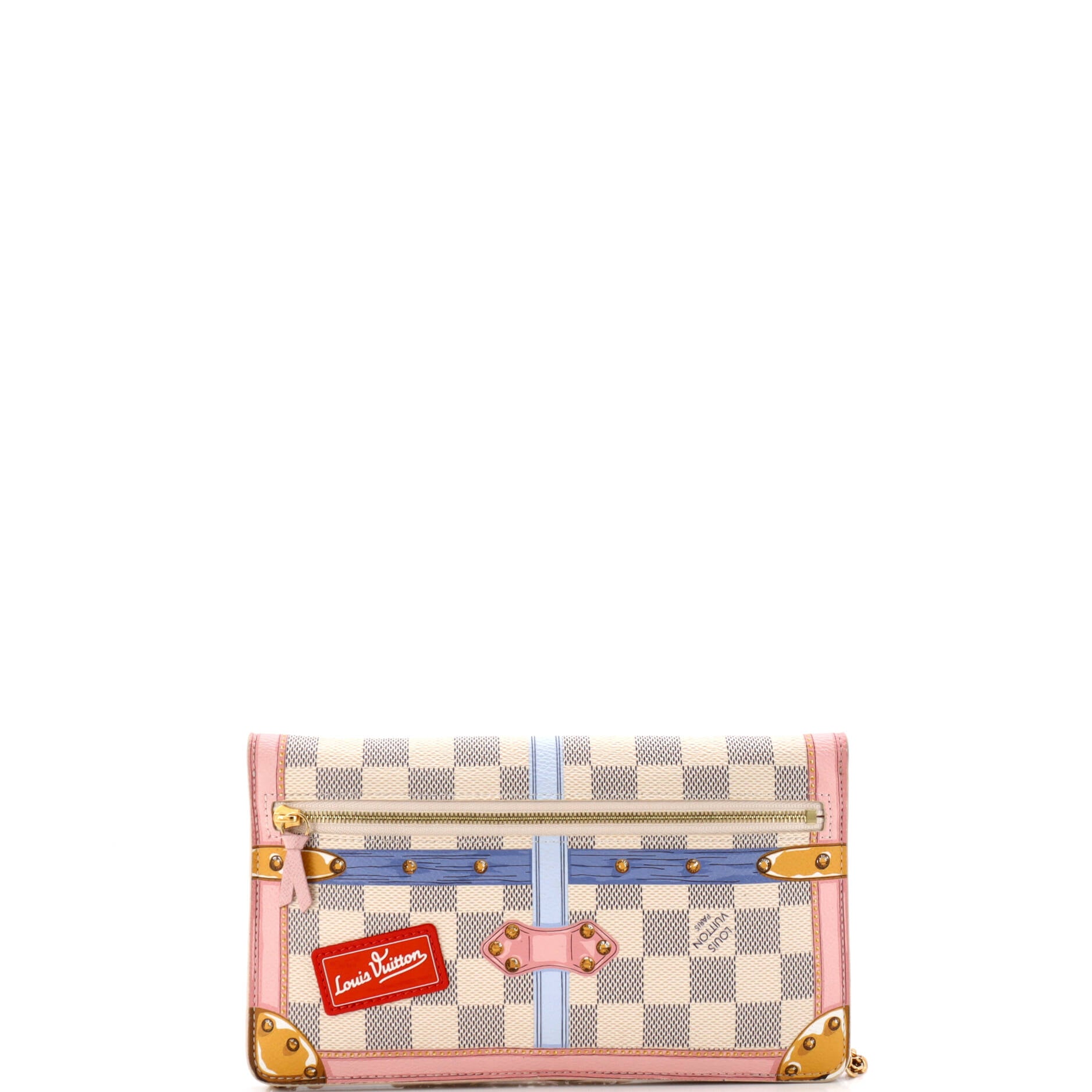 Pre Owned Louis Vuitton Weekend Pochette Limited Edition Damier Summer Trunks